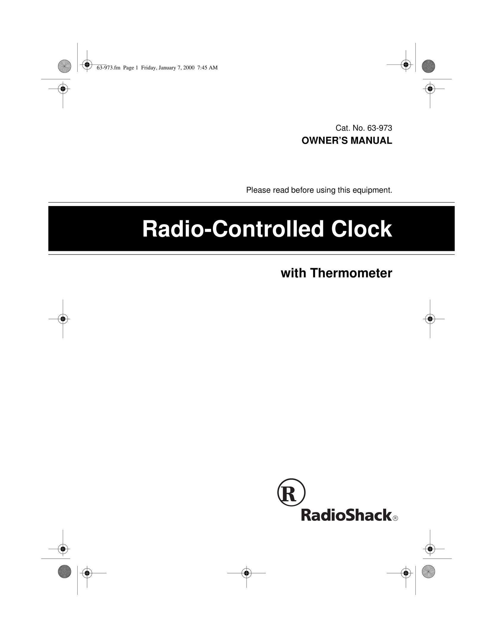 Radio Shack 63-973 Clock User Manual