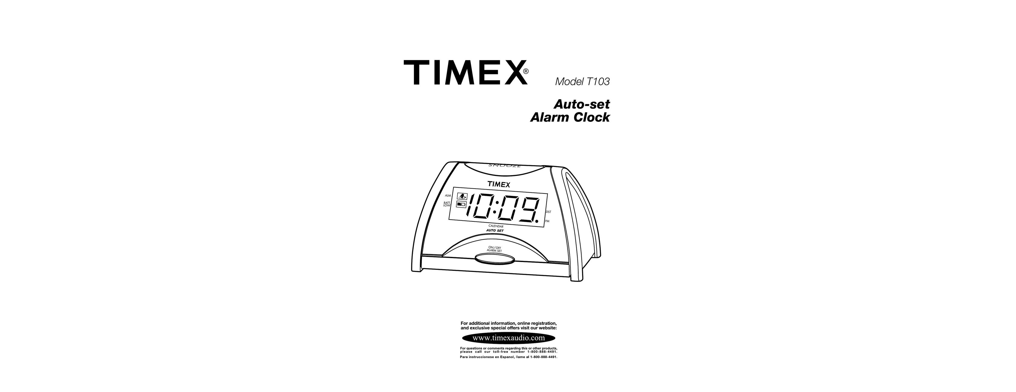 Timex T103 Clock User Manual