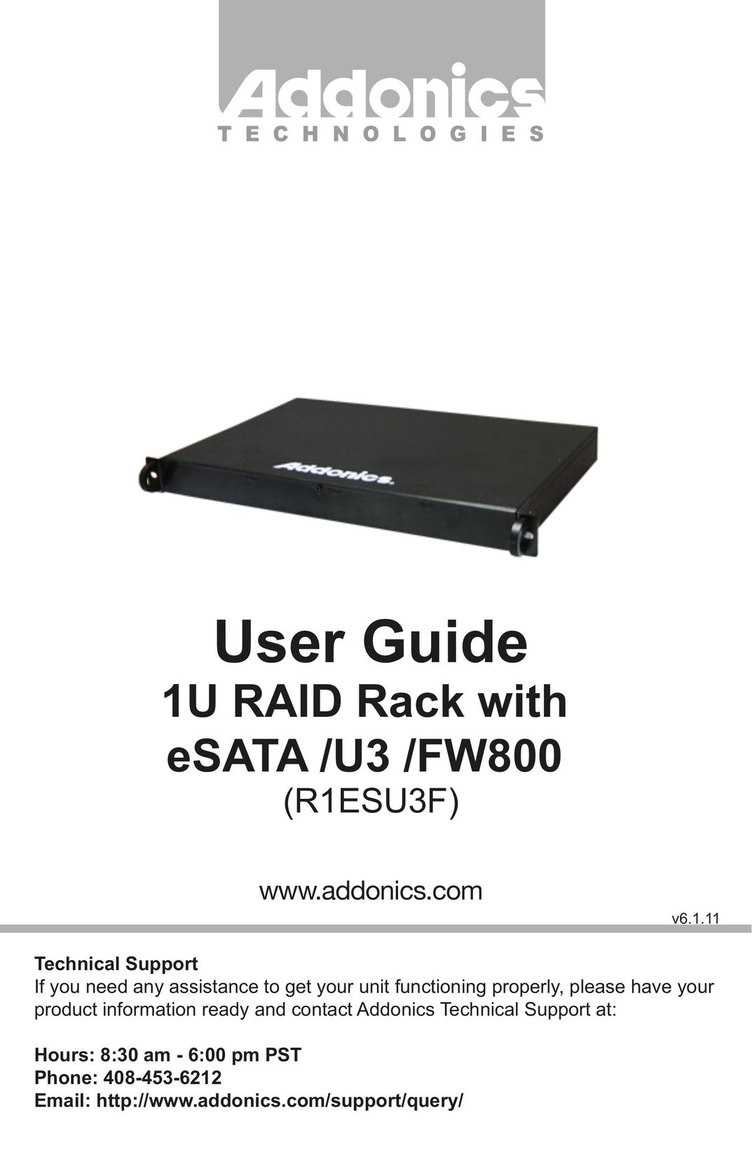 Addonics Technologies R1ESU3F Computer Accessories User Manual