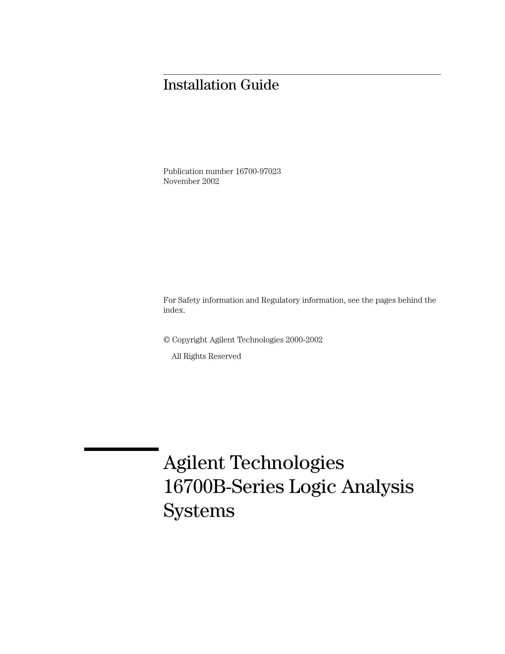 Agilent Technologies 16700B Computer Accessories User Manual