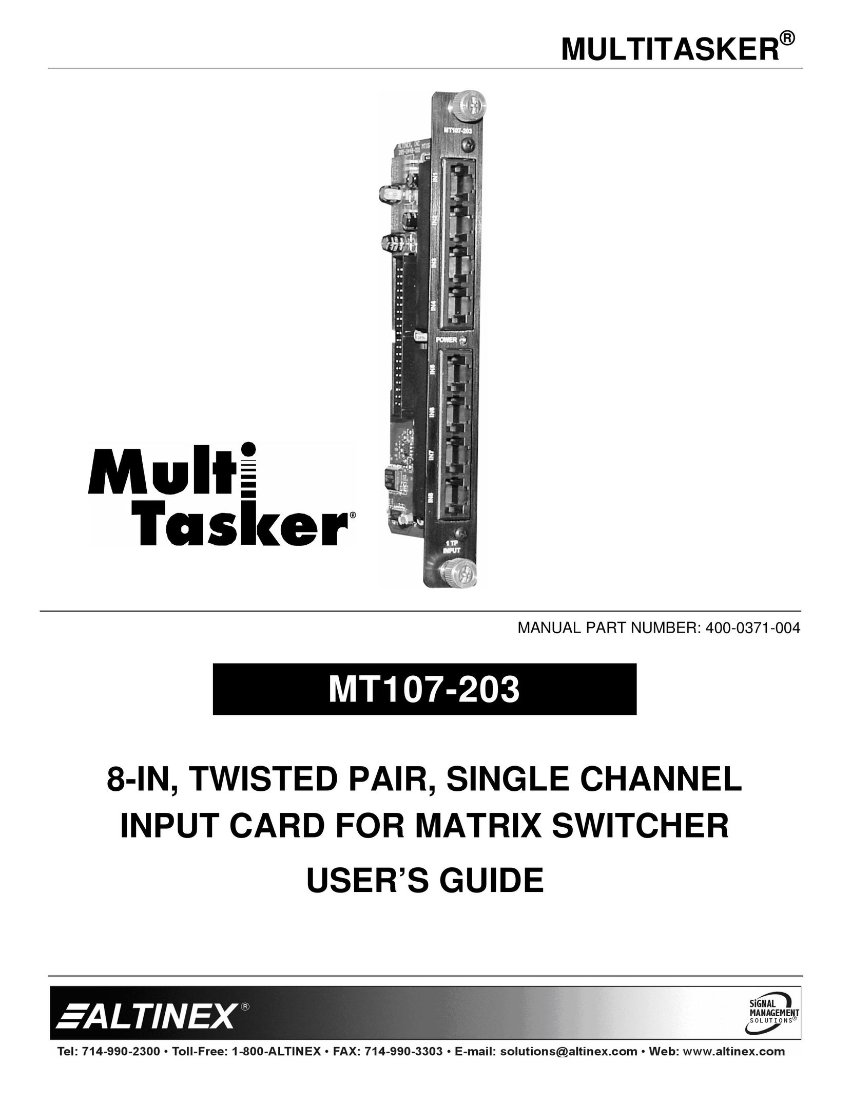 Altinex MT107-203 Computer Accessories User Manual