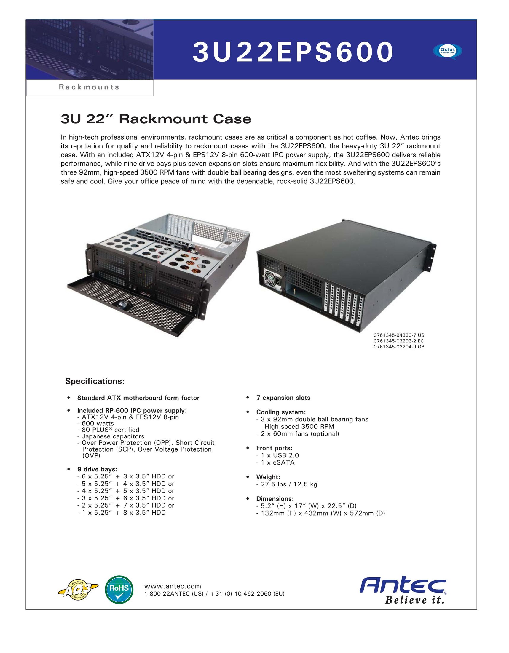 Antec 0761345-03204-9 Computer Accessories User Manual