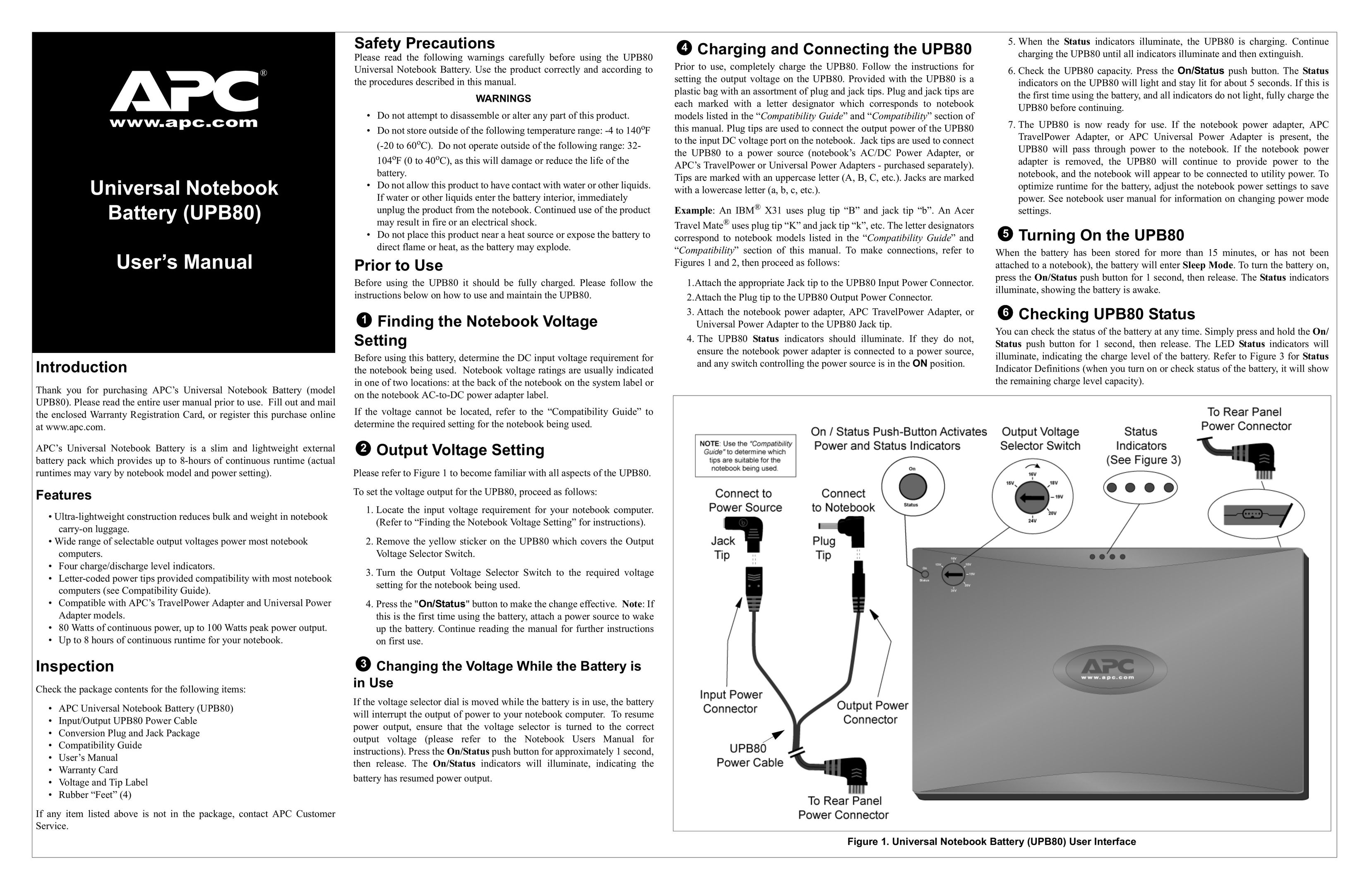 APC UPB80 Computer Accessories User Manual