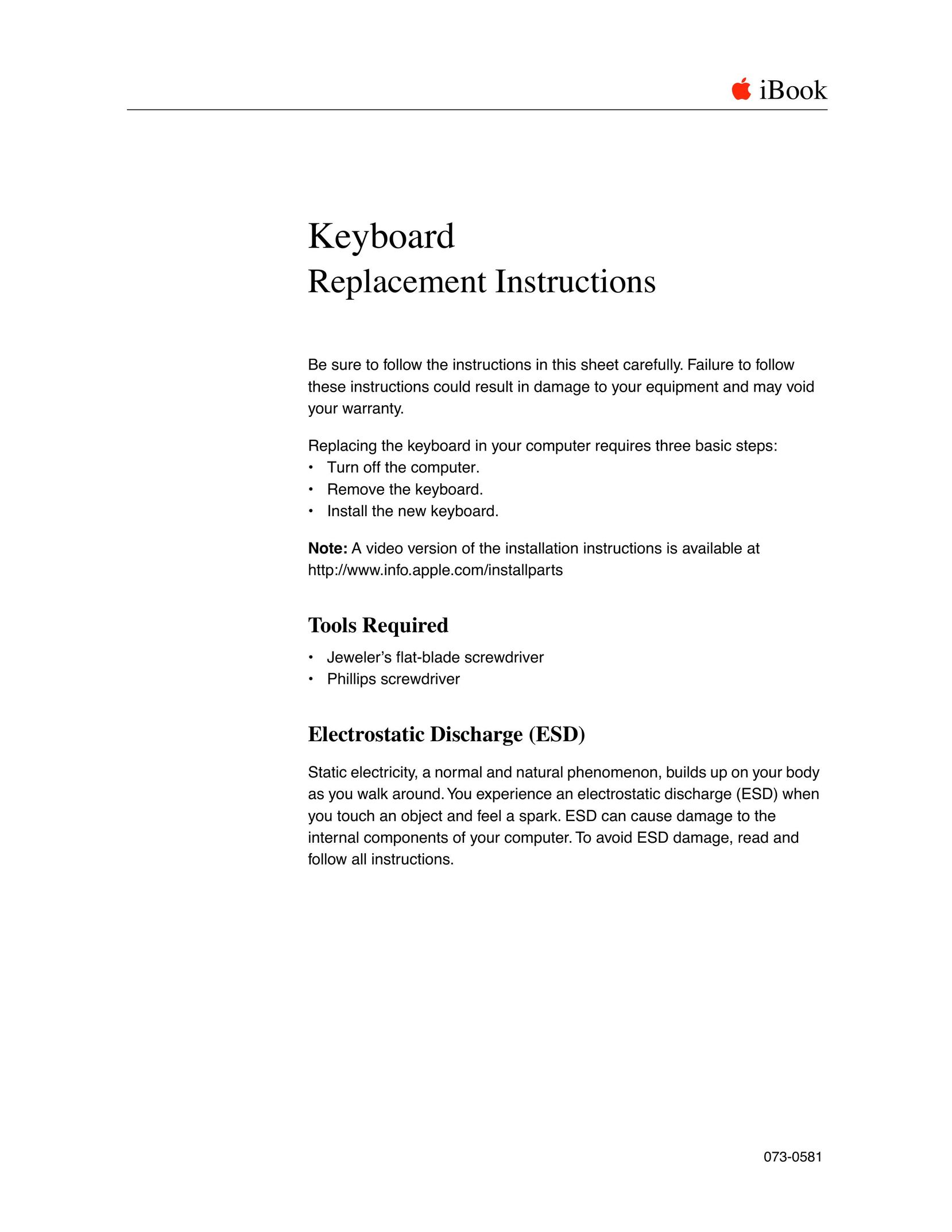 Apple 073-0581 Computer Accessories User Manual