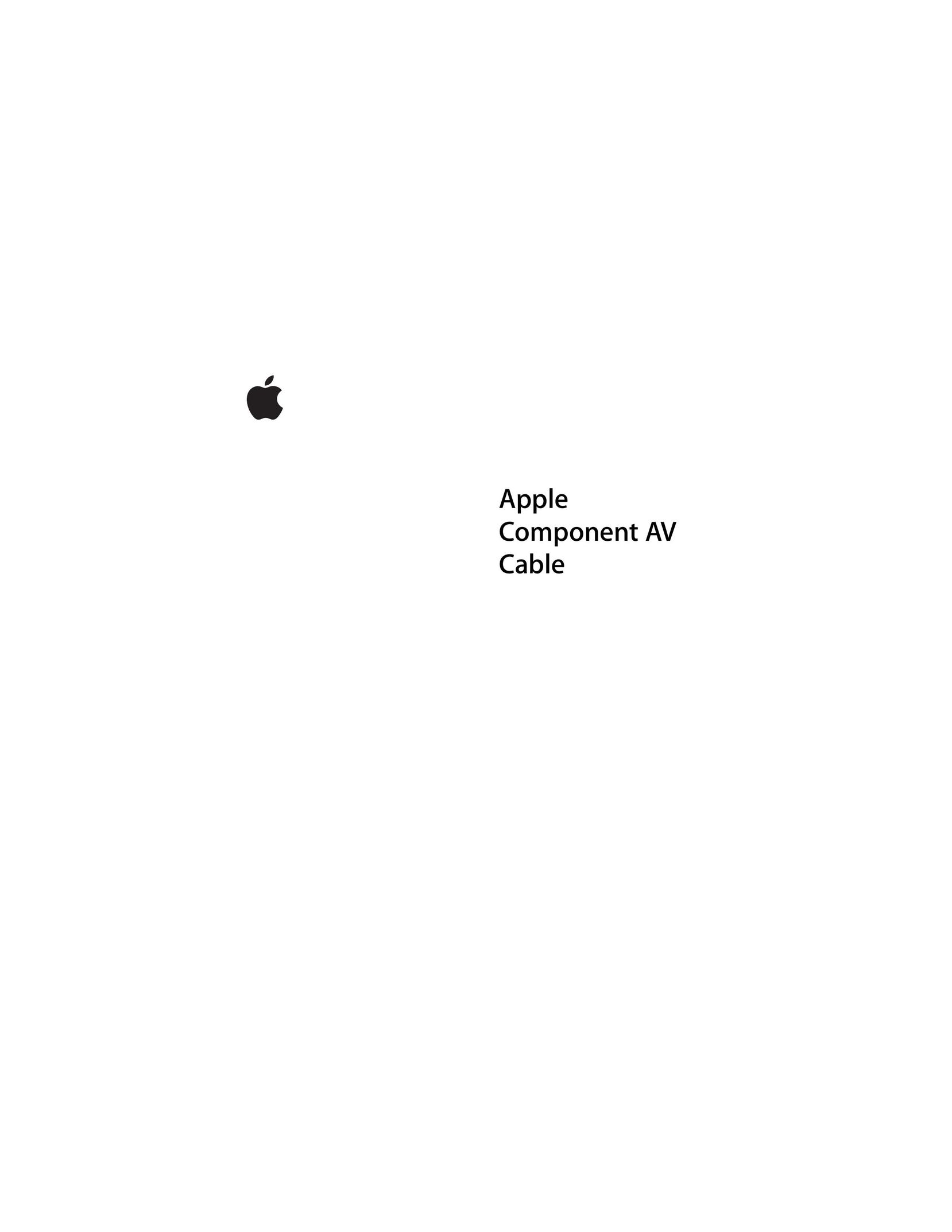 Apple Component AV Cable Computer Accessories User Manual