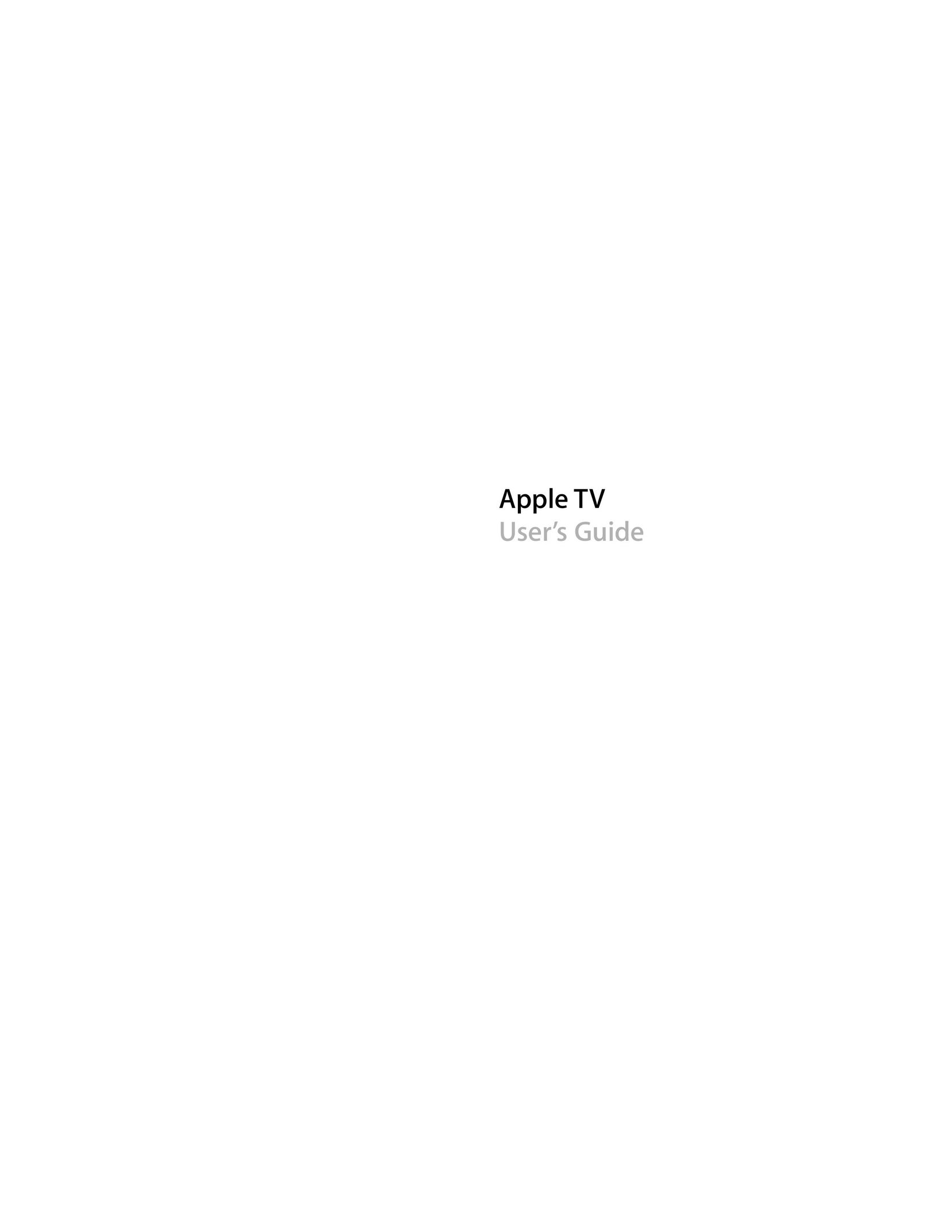 Apple TV Computer Accessories User Manual