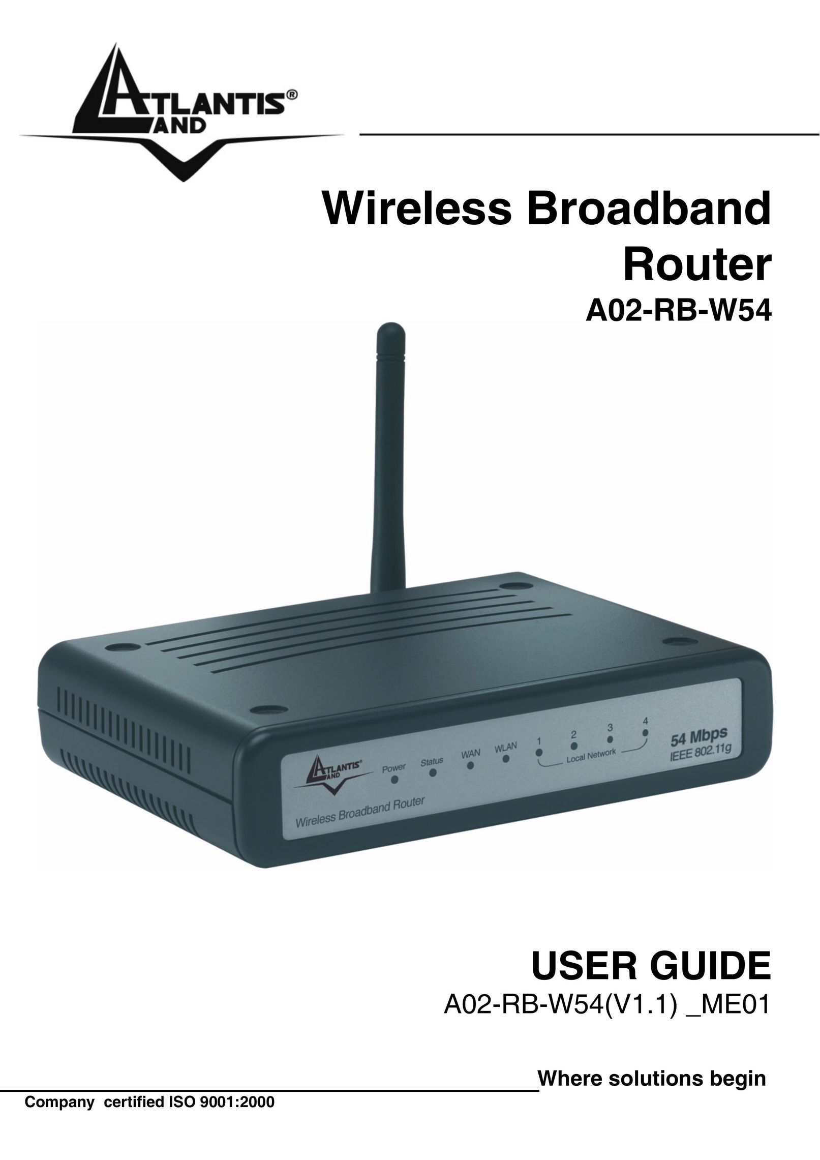 Atlantis Land Wireless Broadband Router Computer Accessories User Manual