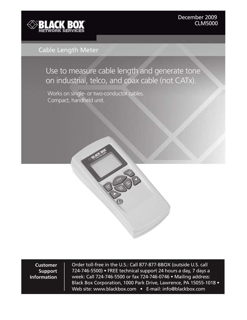 Black Box Cable Length Meter Computer Accessories User Manual