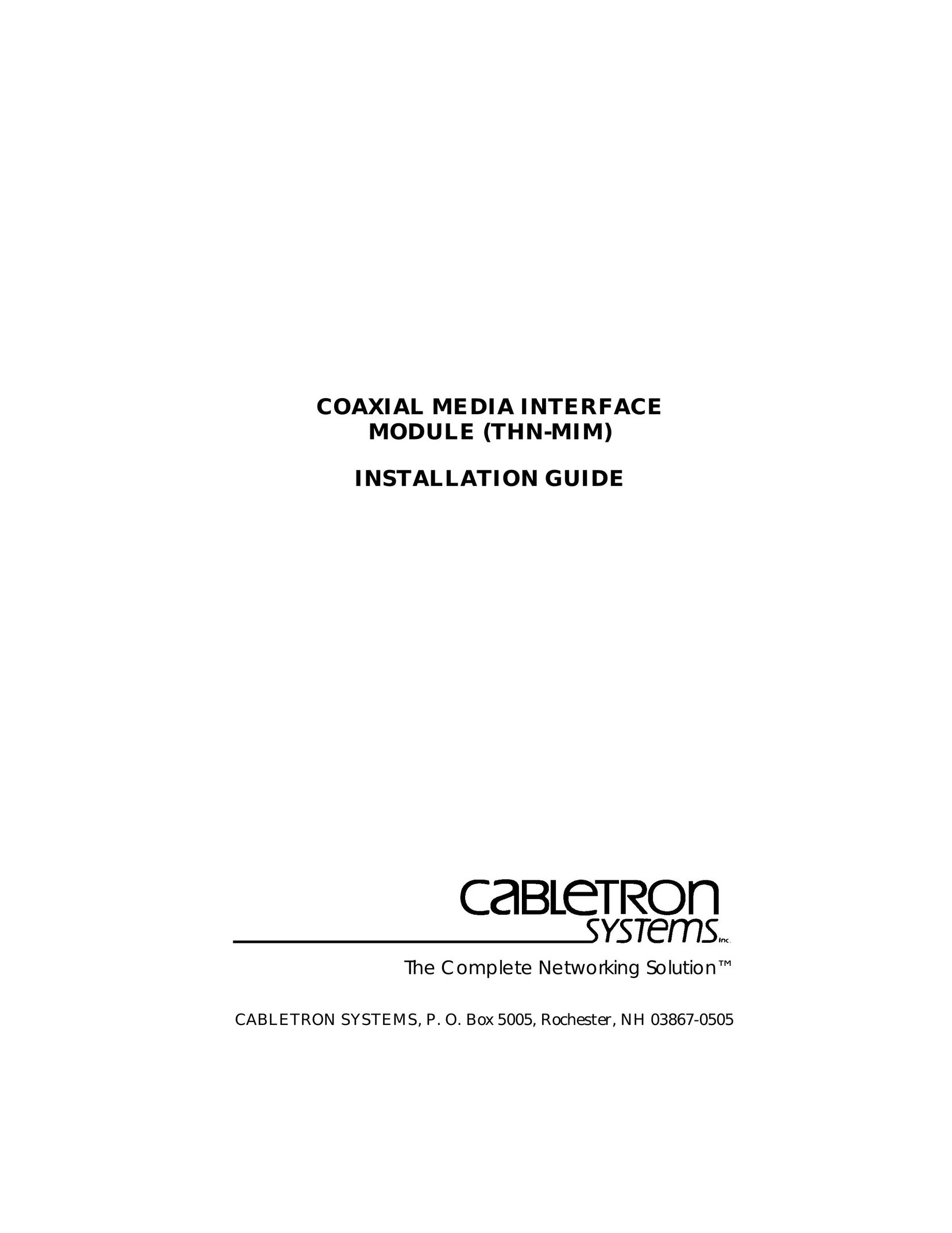 Cabletron Systems THN-MIM Computer Accessories User Manual