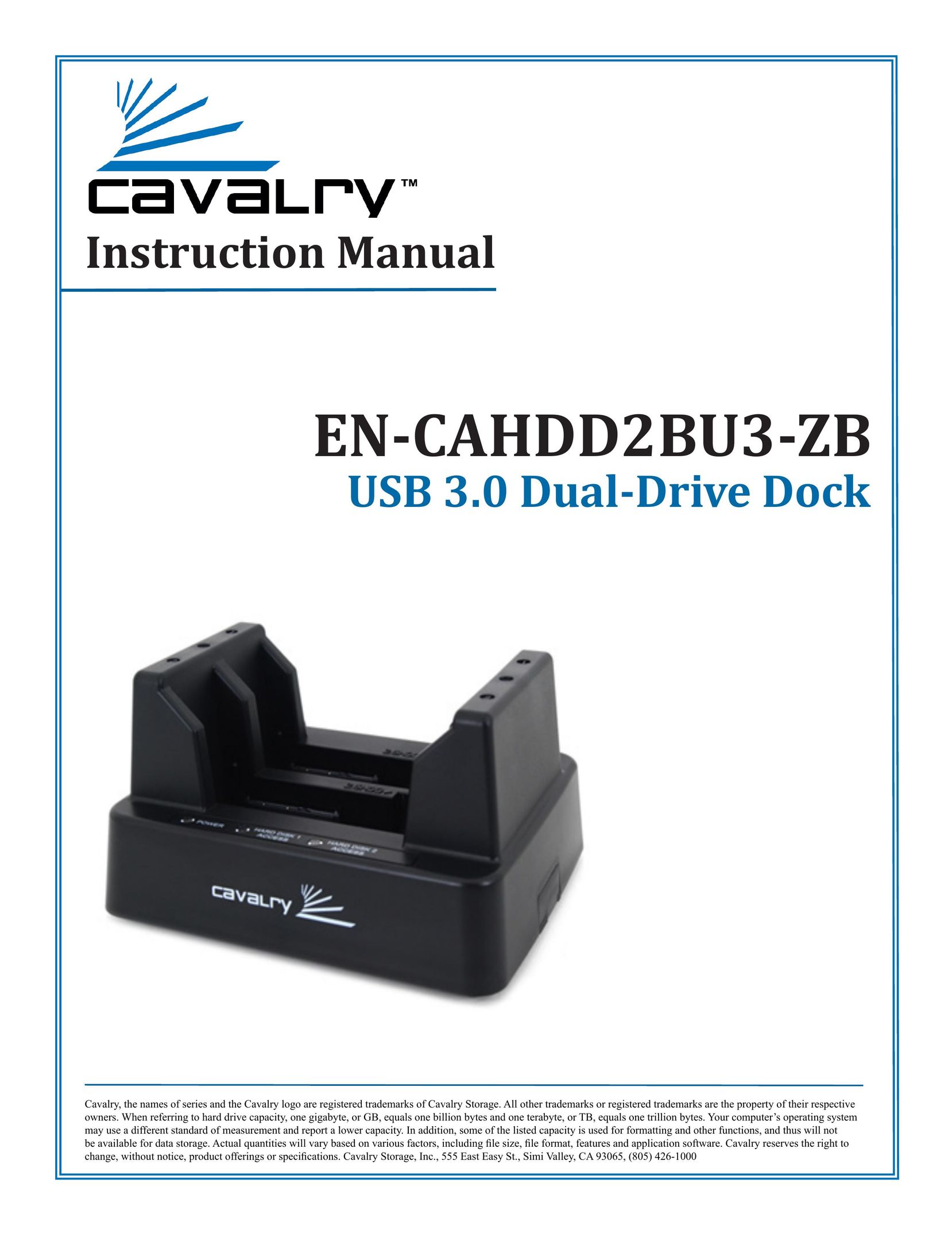 Cavalry Storage EN-CAHDD2BU3-ZB Computer Accessories User Manual
