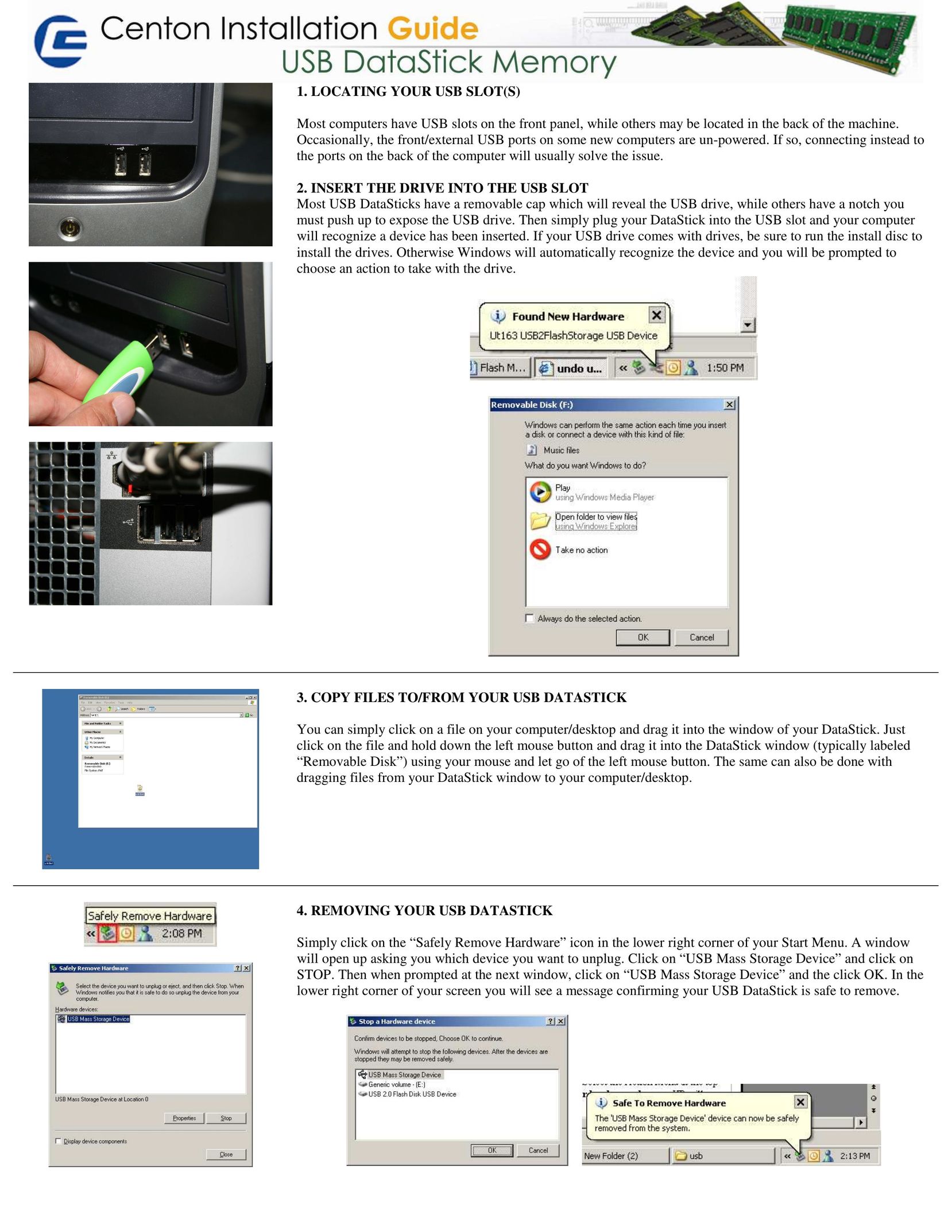 Centon electronic DSAD8GB-001 Computer Accessories User Manual