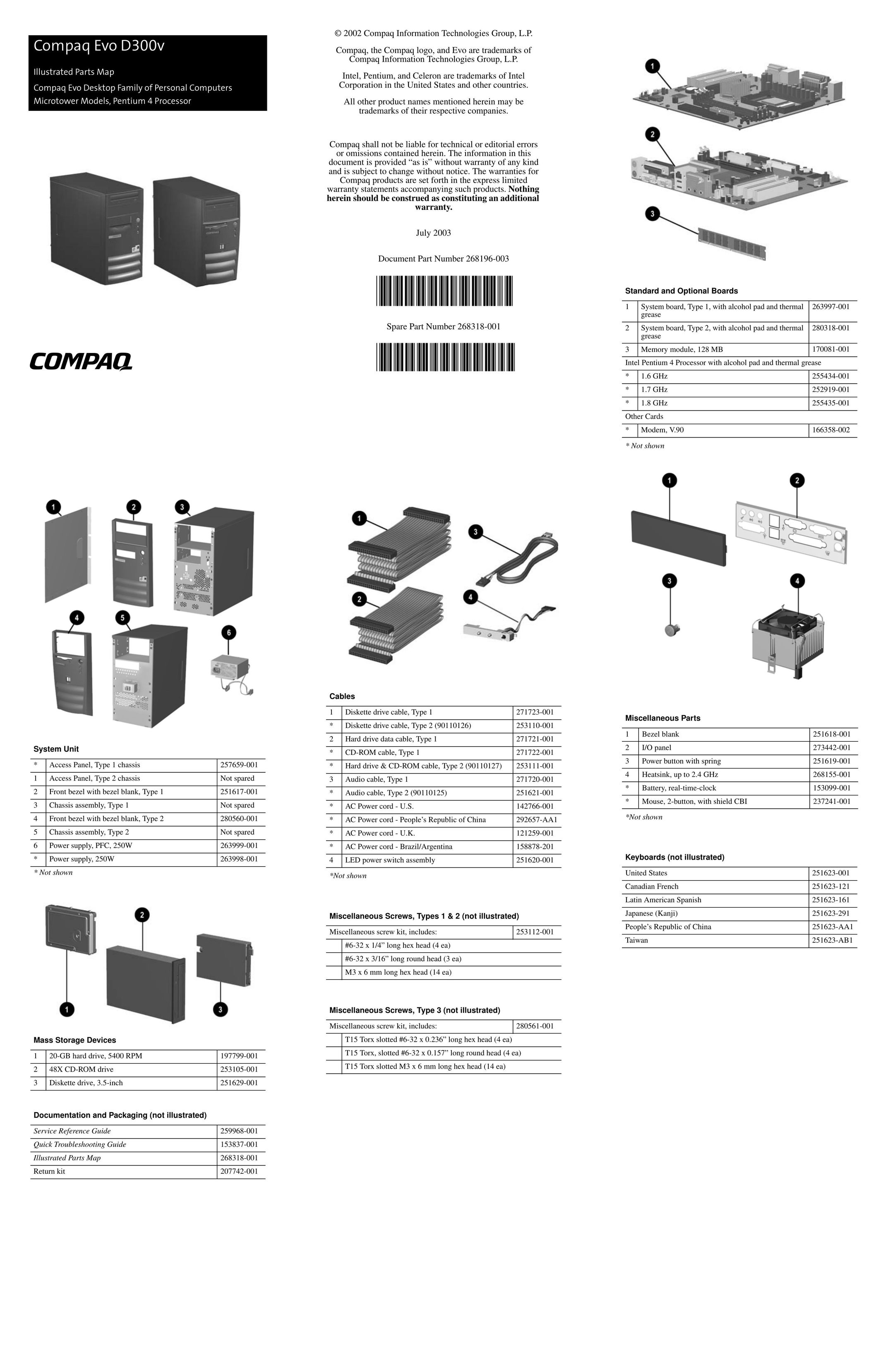 Compaq D300V Computer Accessories User Manual