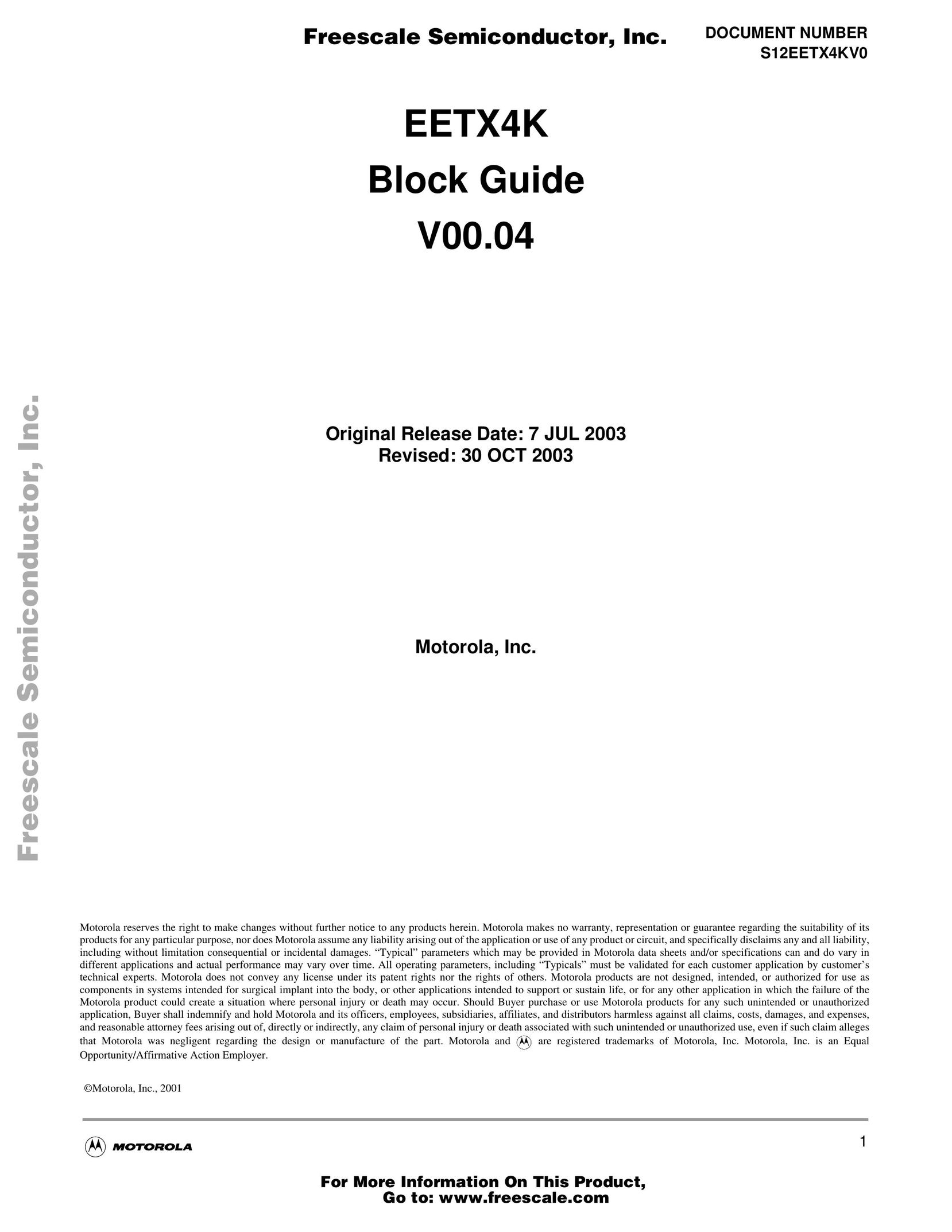 Freescale Semiconductor Block Guide Computer Accessories User Manual
