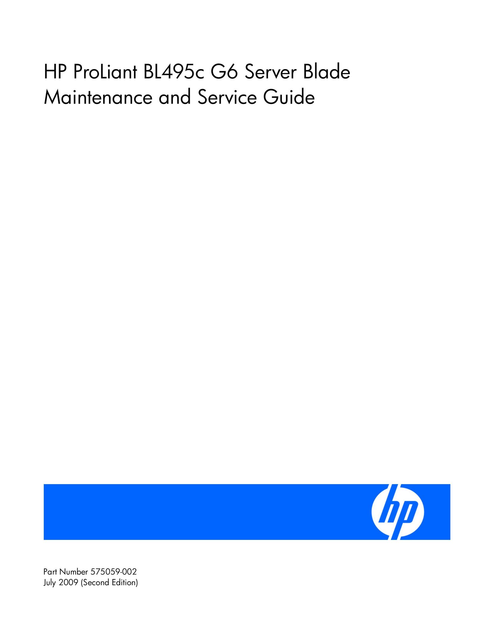 HP (Hewlett-Packard) ProLiant BL495c G6 Computer Accessories User Manual