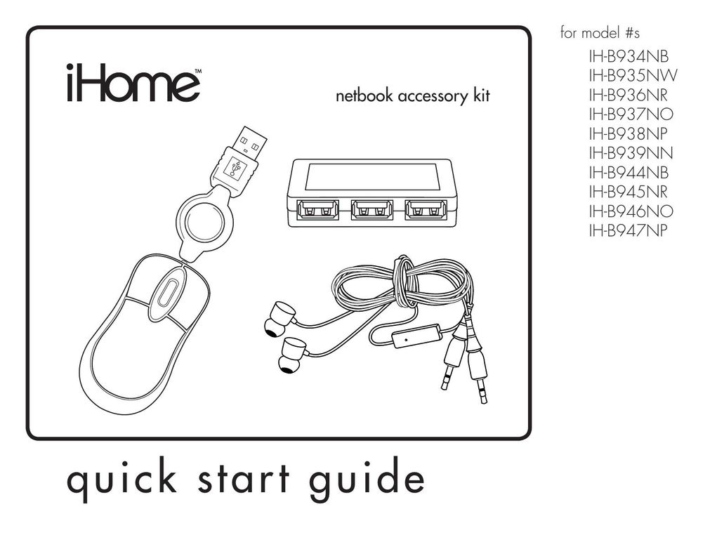 iHome IH-B937NO Computer Accessories User Manual