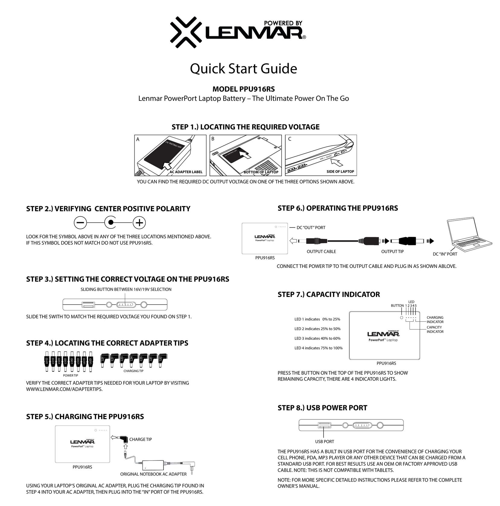 Lenmar Enterprises PPU916RS Computer Accessories User Manual