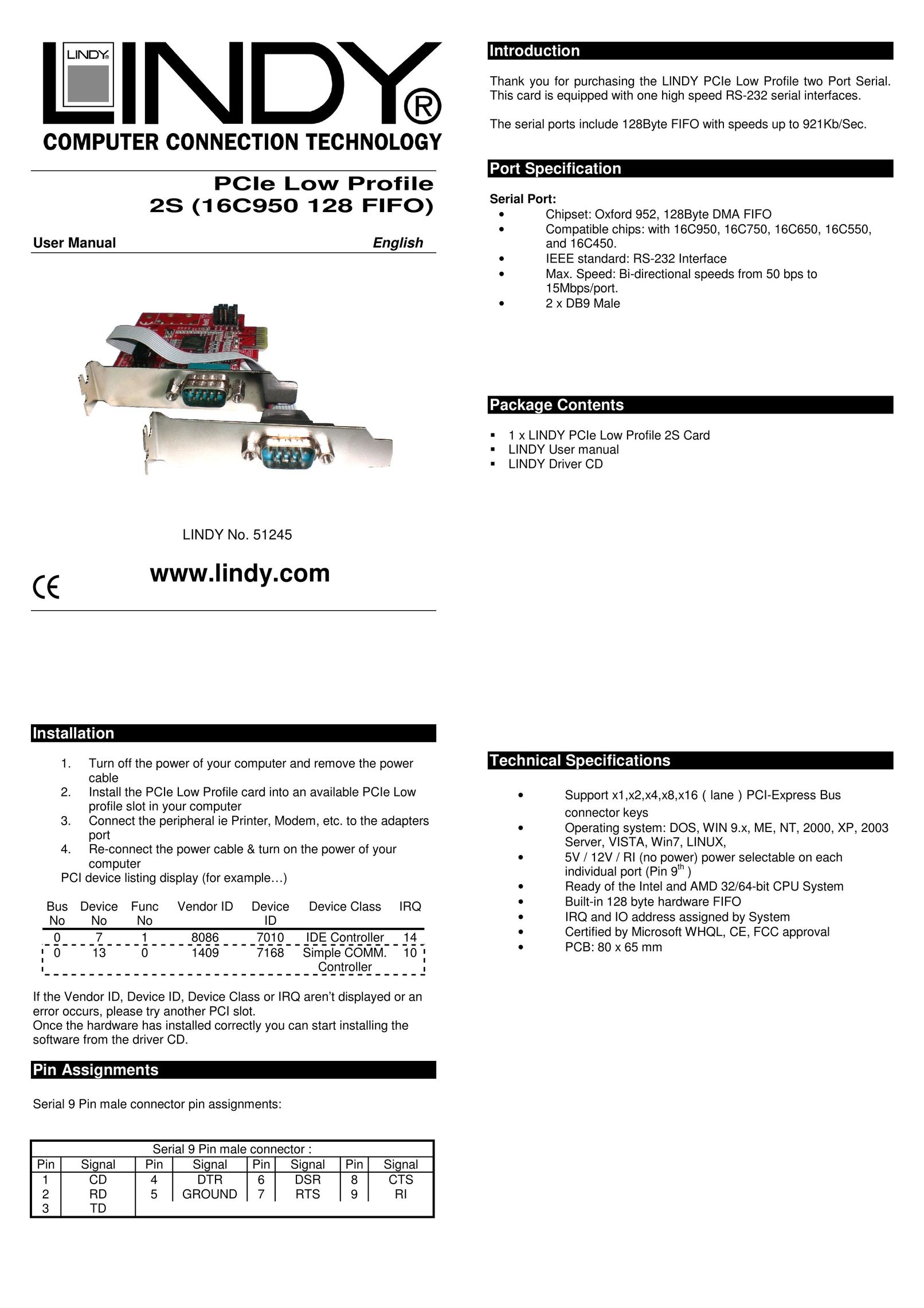 Lindy 51245 Computer Accessories User Manual