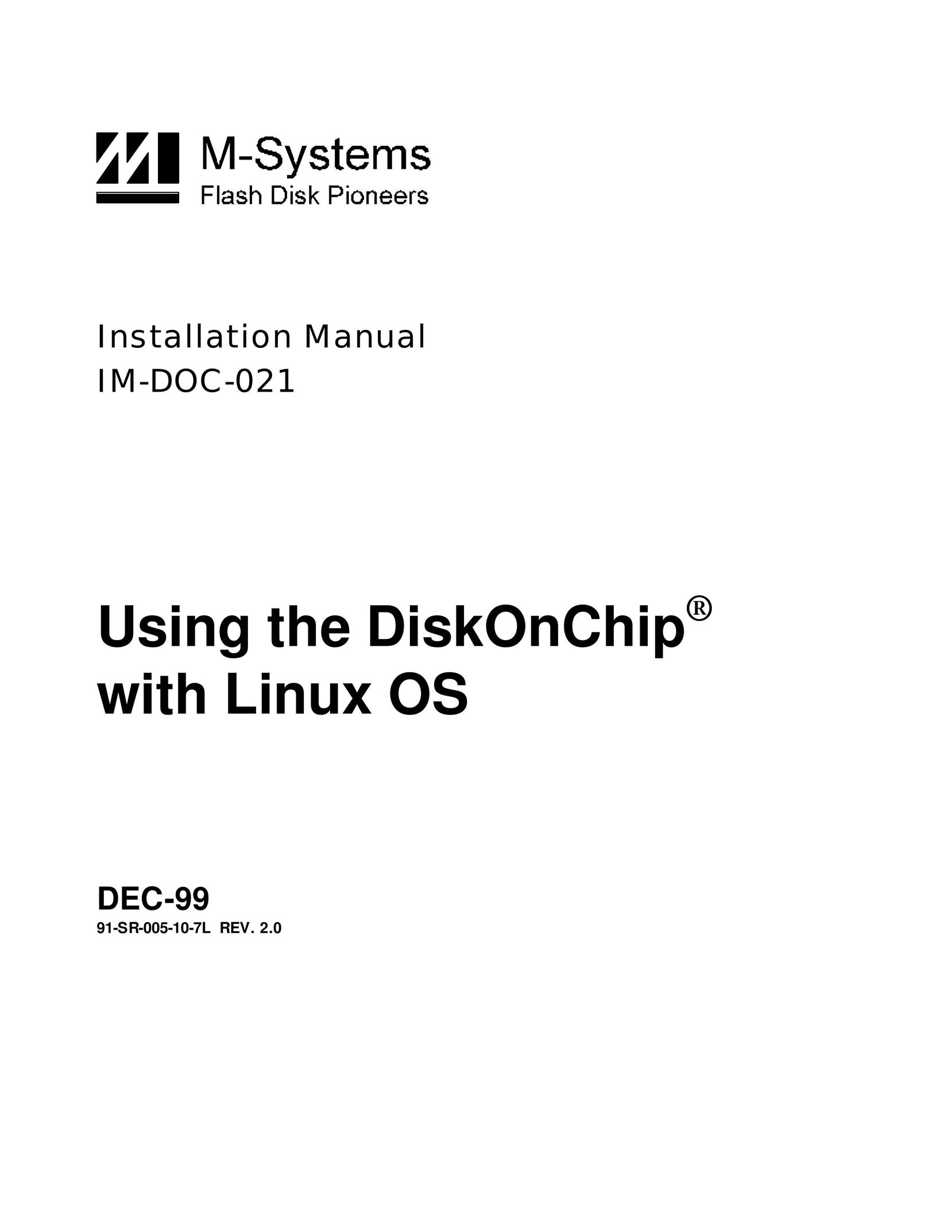 M-Systems Flash Disk Pioneers DiskOnChip Computer Accessories User Manual