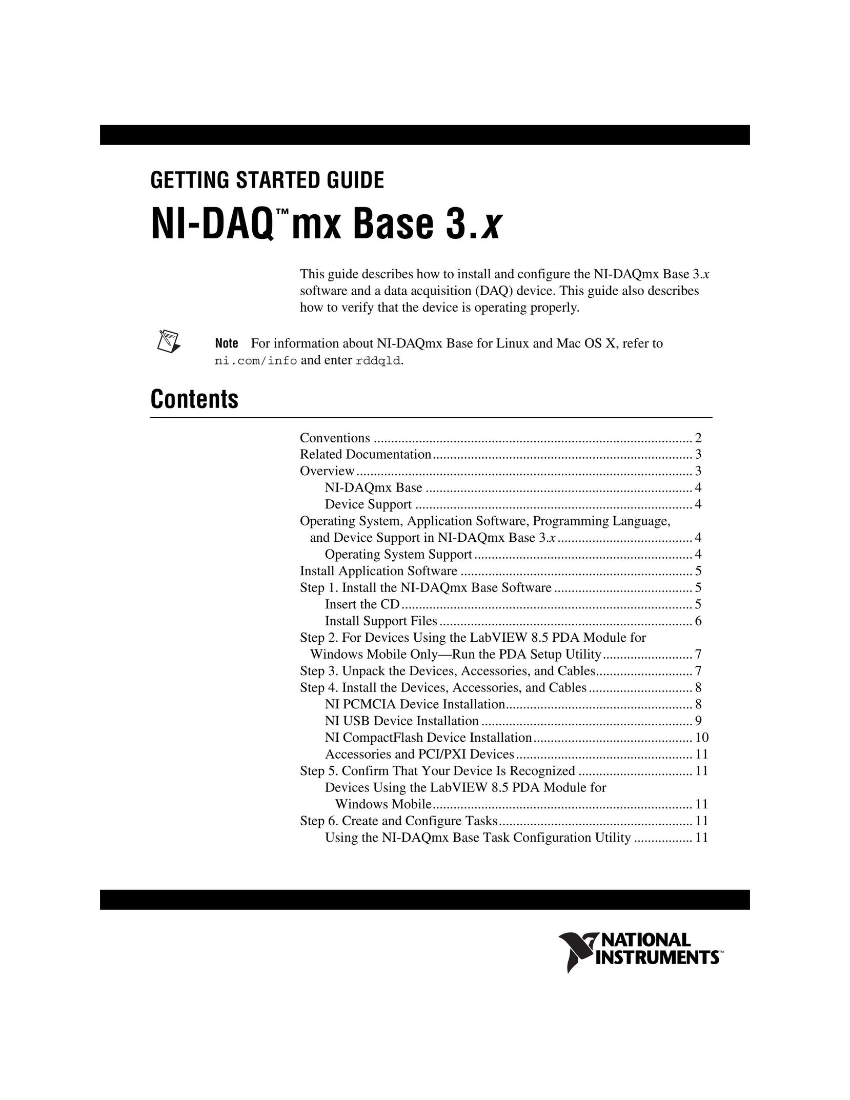 National Instruments NI-DAQ mx Base Computer Accessories User Manual