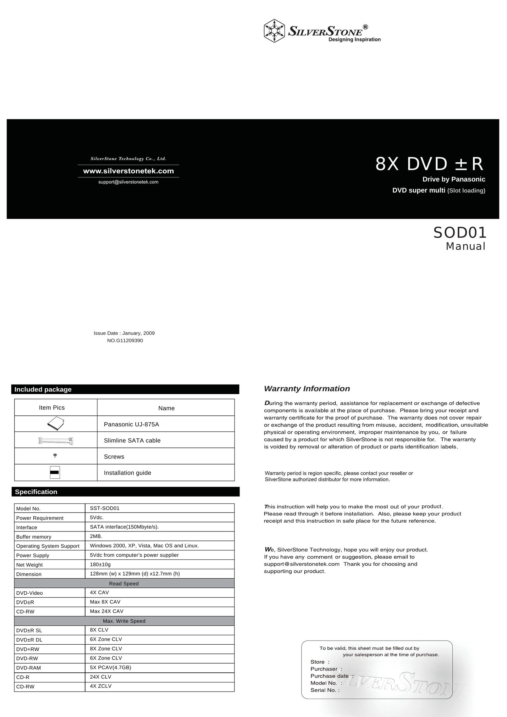 Panasonic SOD01 Computer Accessories User Manual
