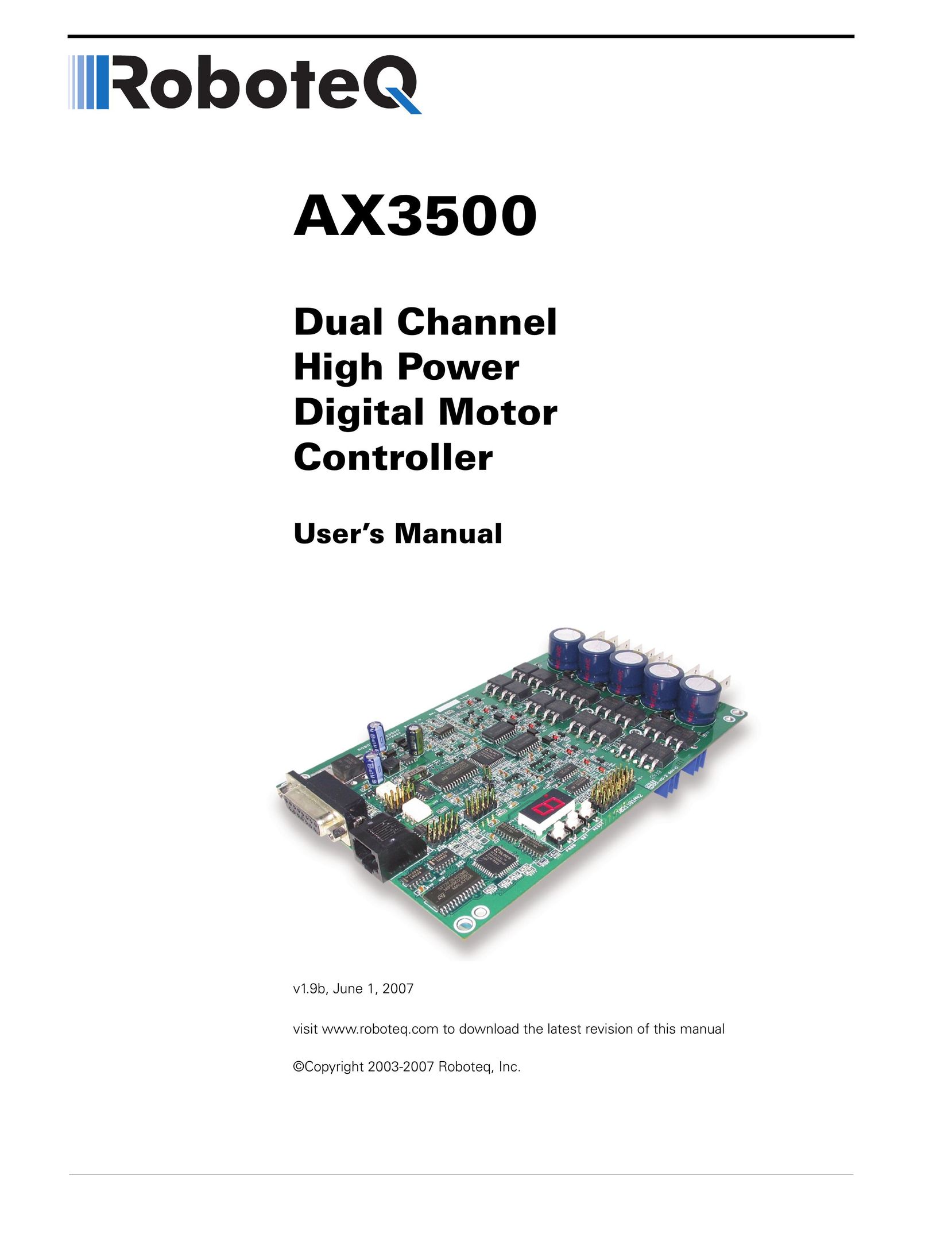RoboteQ AX3500 Computer Accessories User Manual