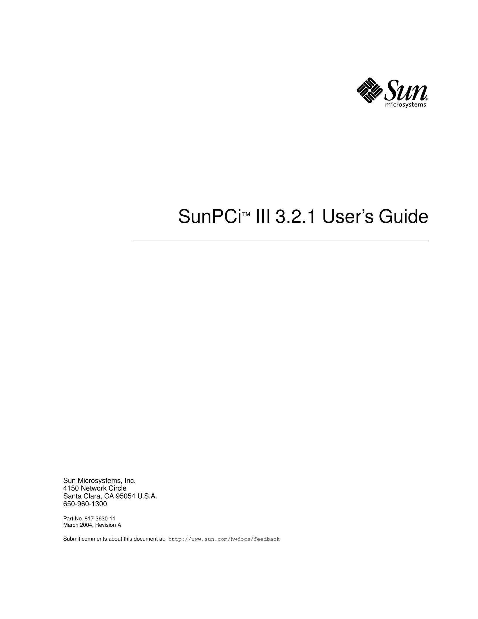 Sun Microsystems 817-3630-11 Computer Accessories User Manual