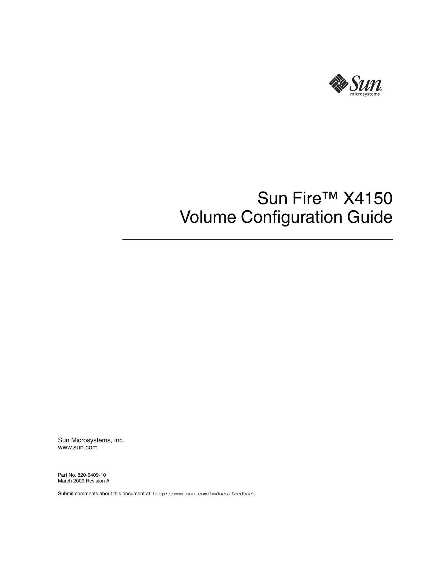 Sun Microsystems X4150 Computer Accessories User Manual