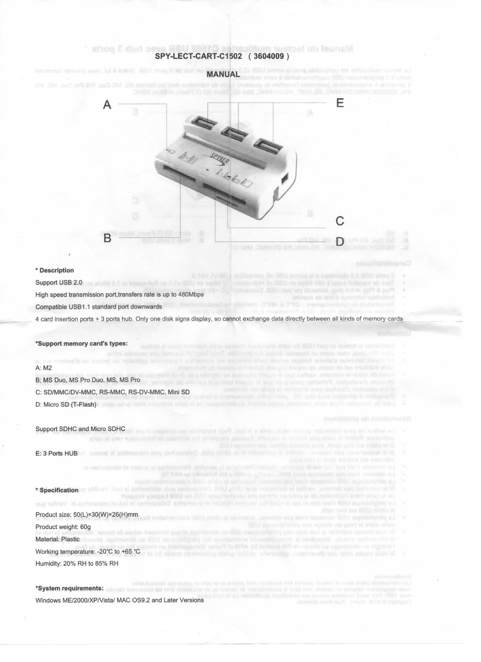 Syba Tech CLCRD50007 Computer Accessories User Manual