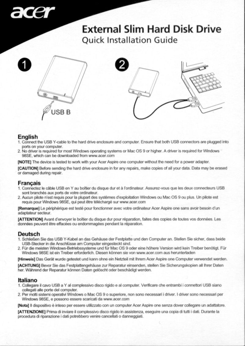 Acer 500GB Computer Drive User Manual