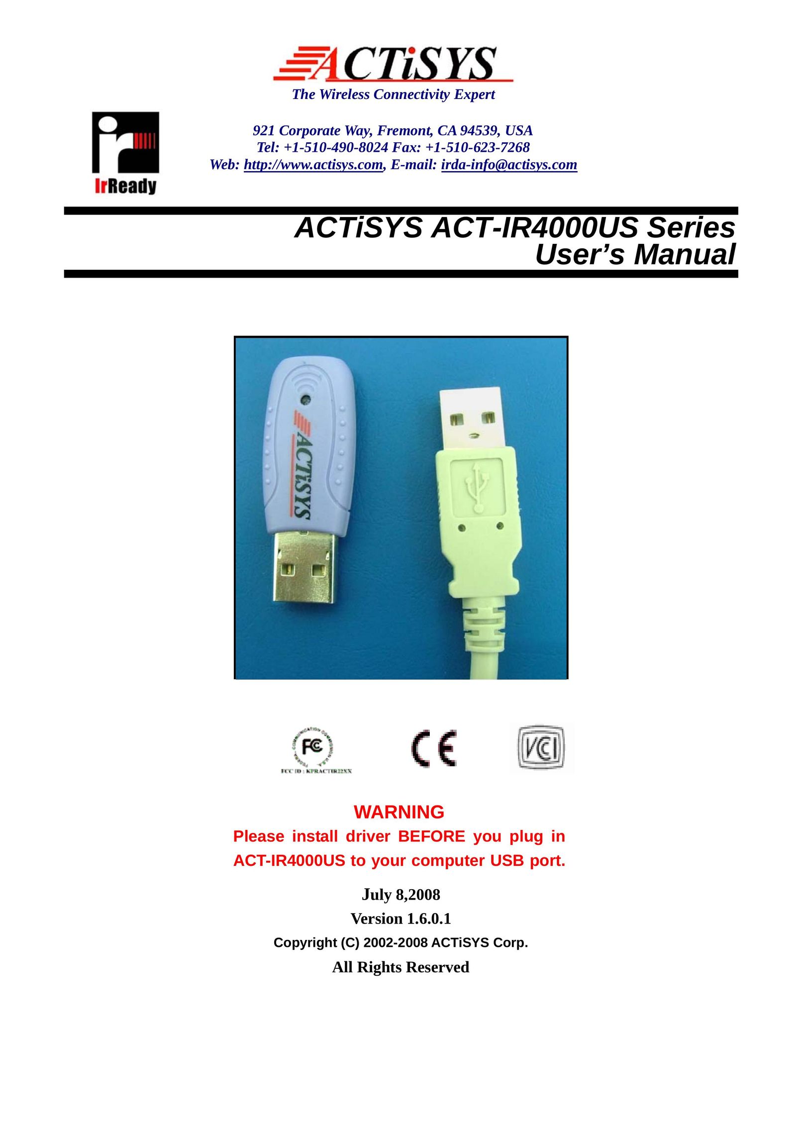 ACTiSYS ACT-IR4000US Computer Drive User Manual