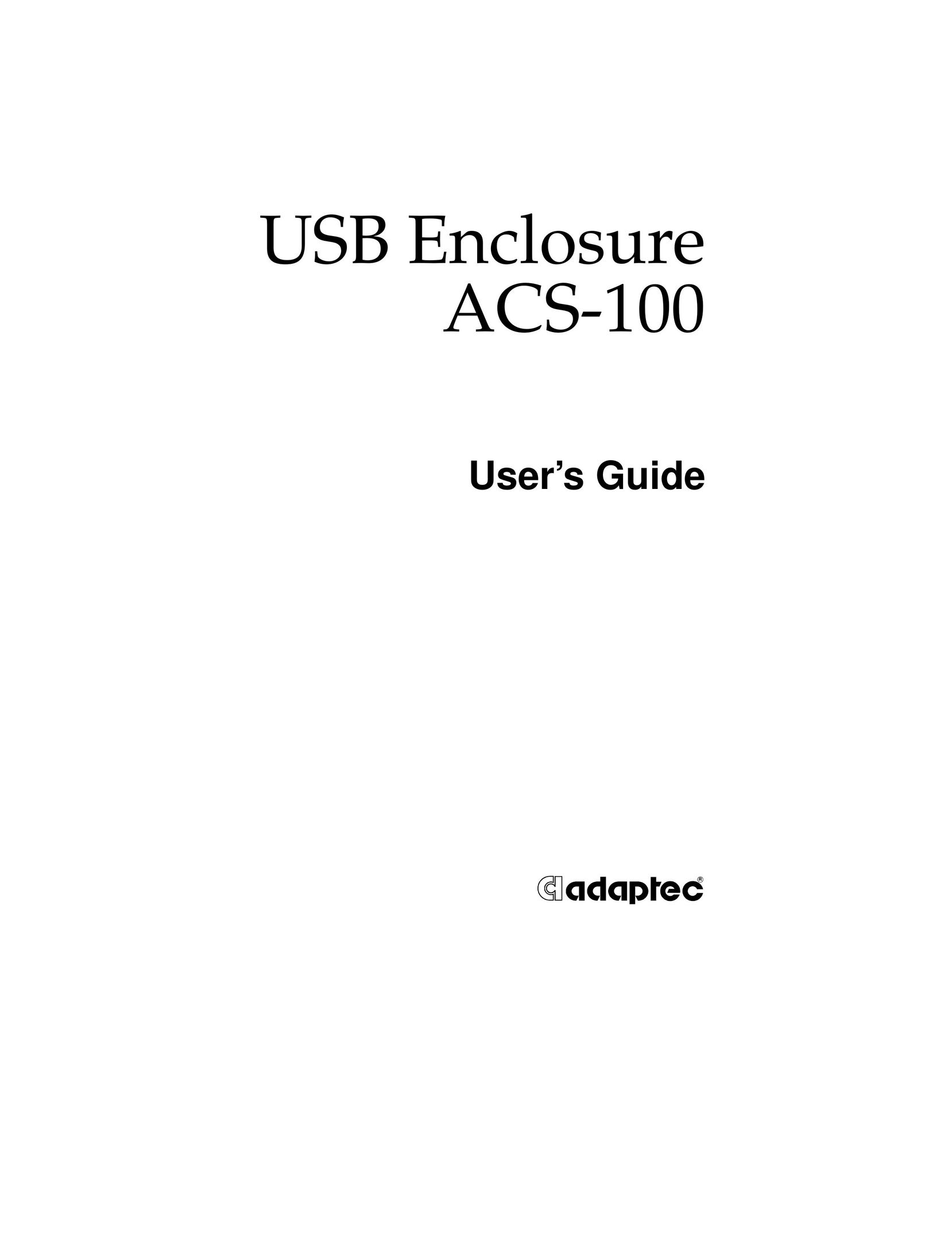 Adaptec ACS-100 Computer Drive User Manual