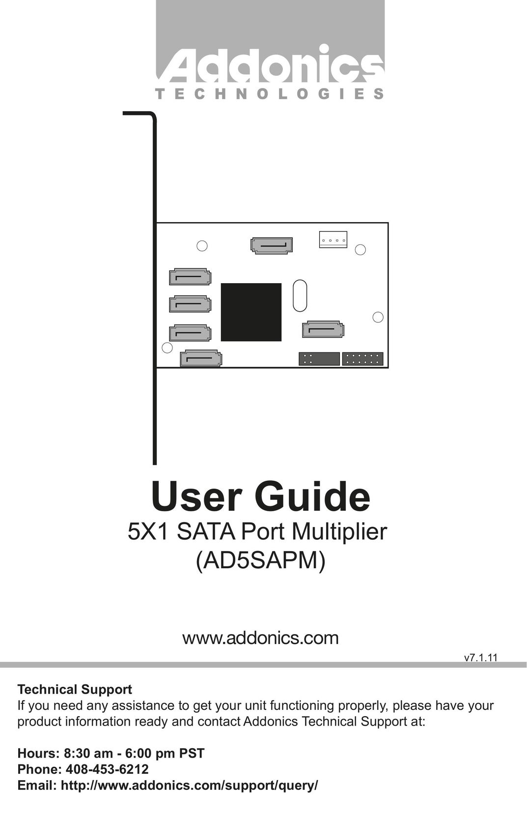 Addonics Technologies AD5SAPM Computer Drive User Manual
