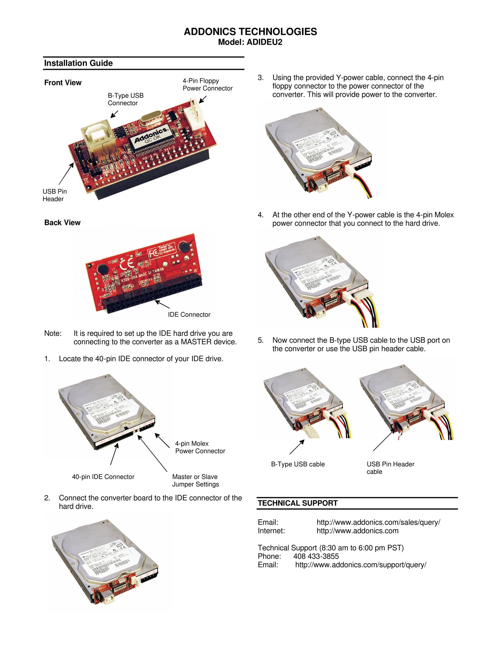 Addonics Technologies ADIDEU2 Computer Drive User Manual