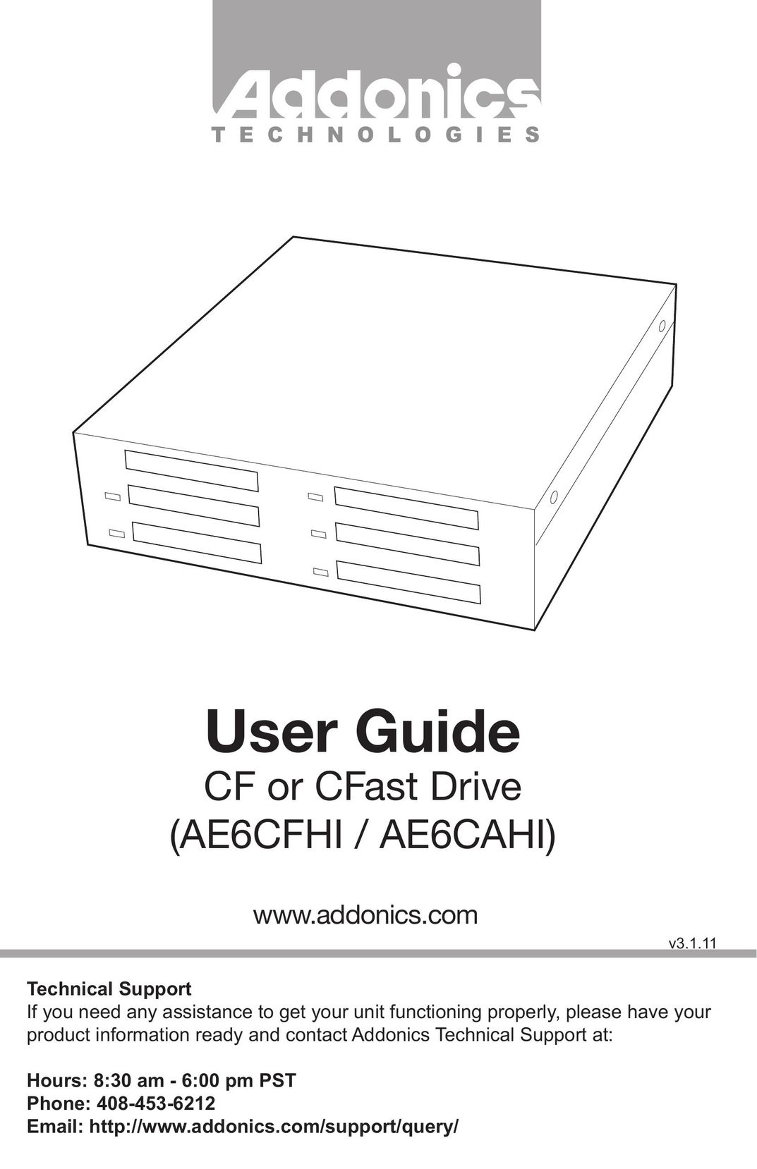 Addonics Technologies AE6CFHI Computer Drive User Manual