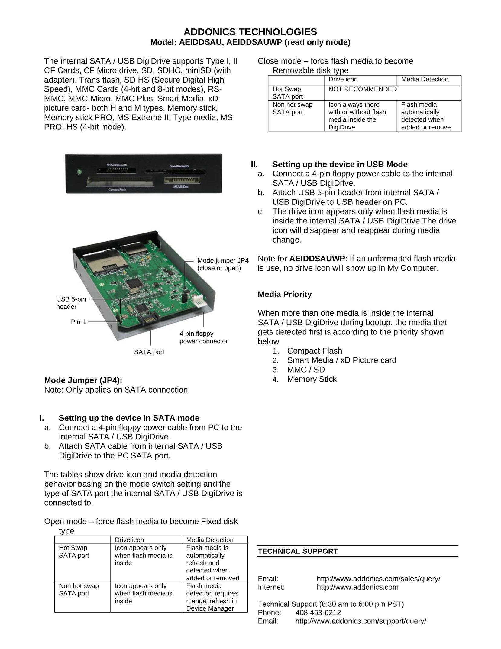 Addonics Technologies AEIDDSAU Computer Drive User Manual