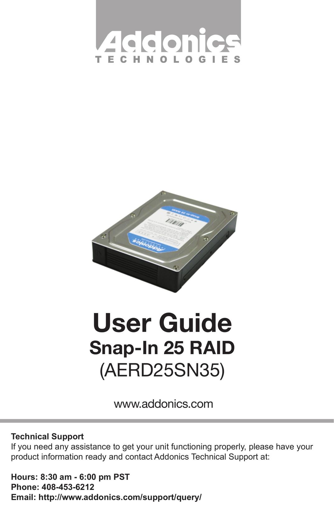 Addonics Technologies AERD25SN35 Computer Drive User Manual