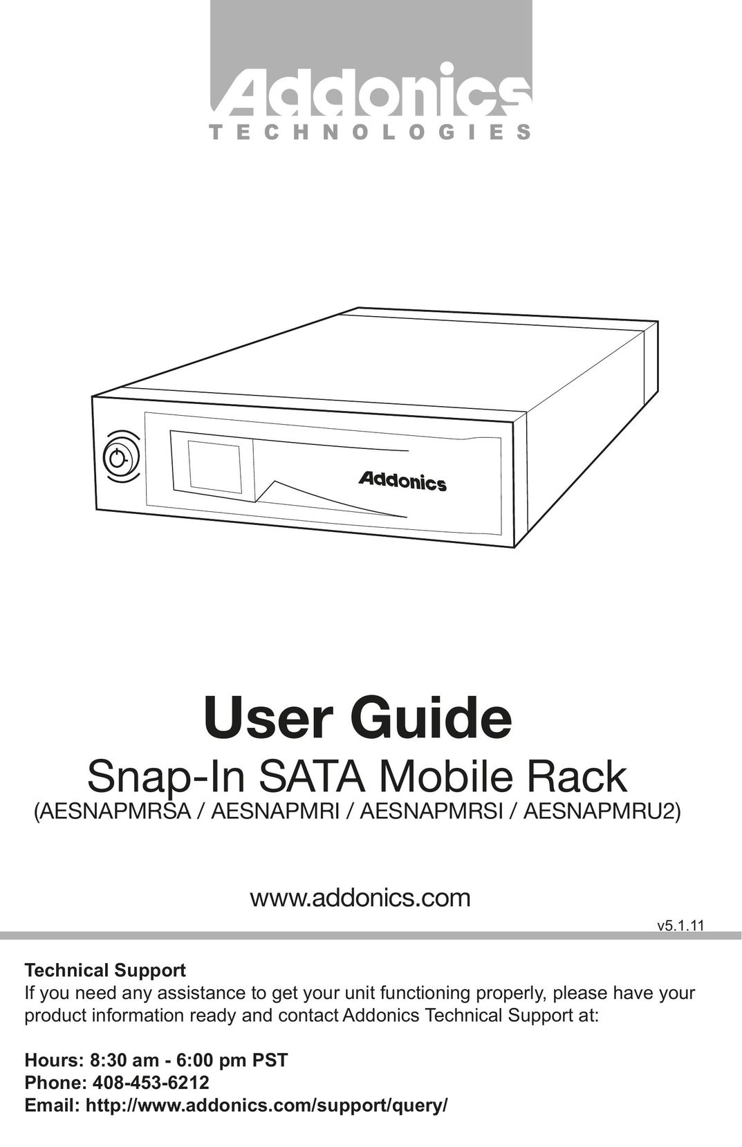 Addonics Technologies AESNAPMRSA Computer Drive User Manual