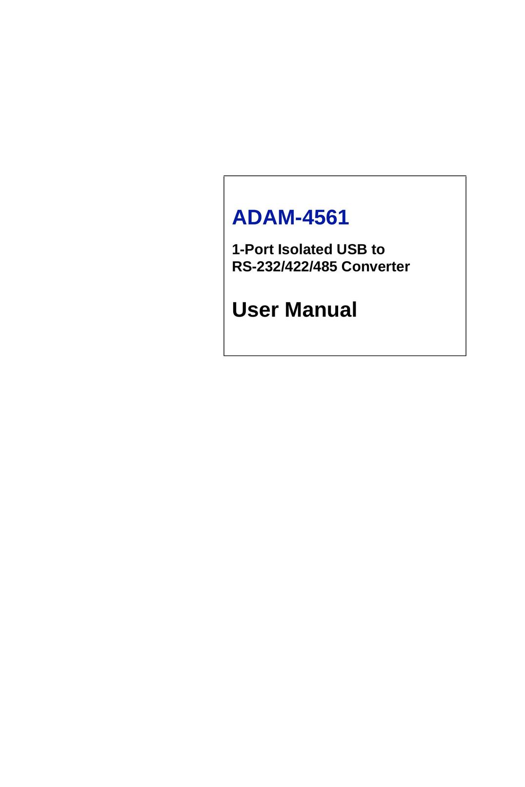 Advantech ADAM-4561 Computer Drive User Manual