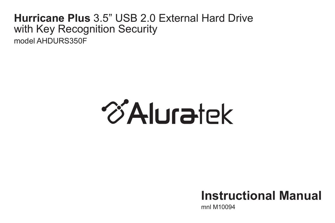 Aluratek AHDURS350F Computer Drive User Manual