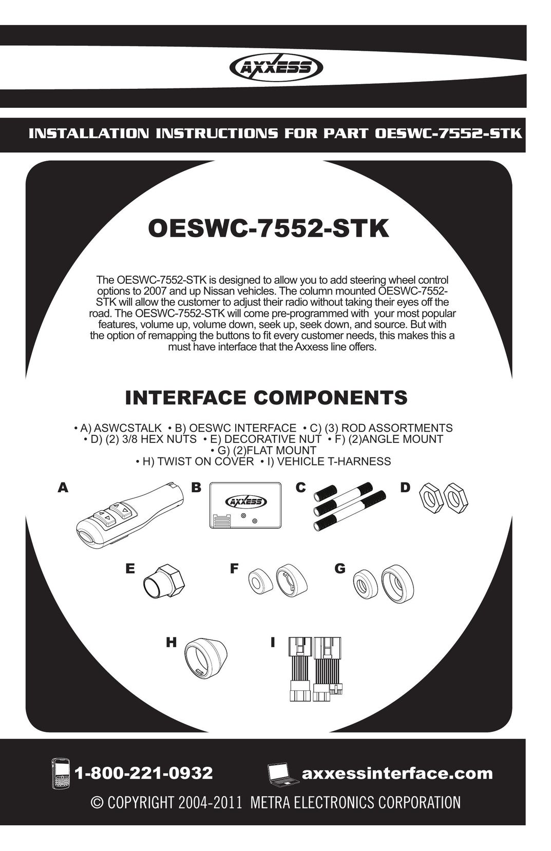 Axxess Interface OESWC-7552-STK Computer Drive User Manual