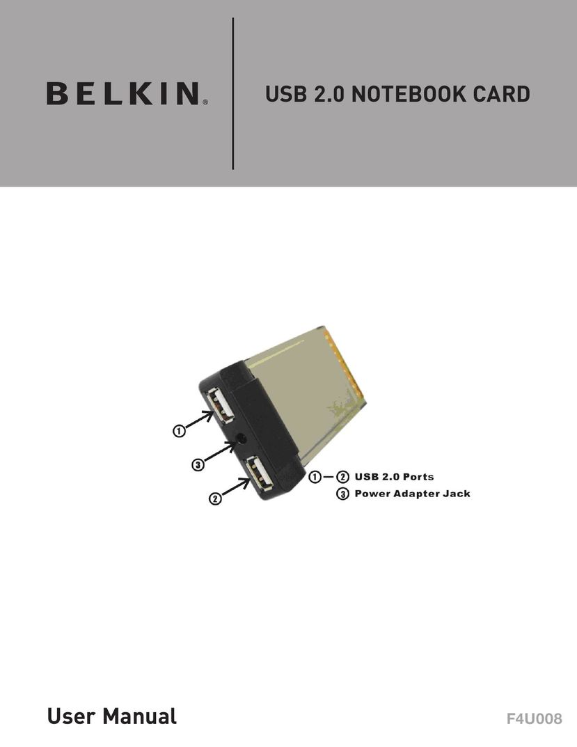 Belkin F4U008 Computer Drive User Manual
