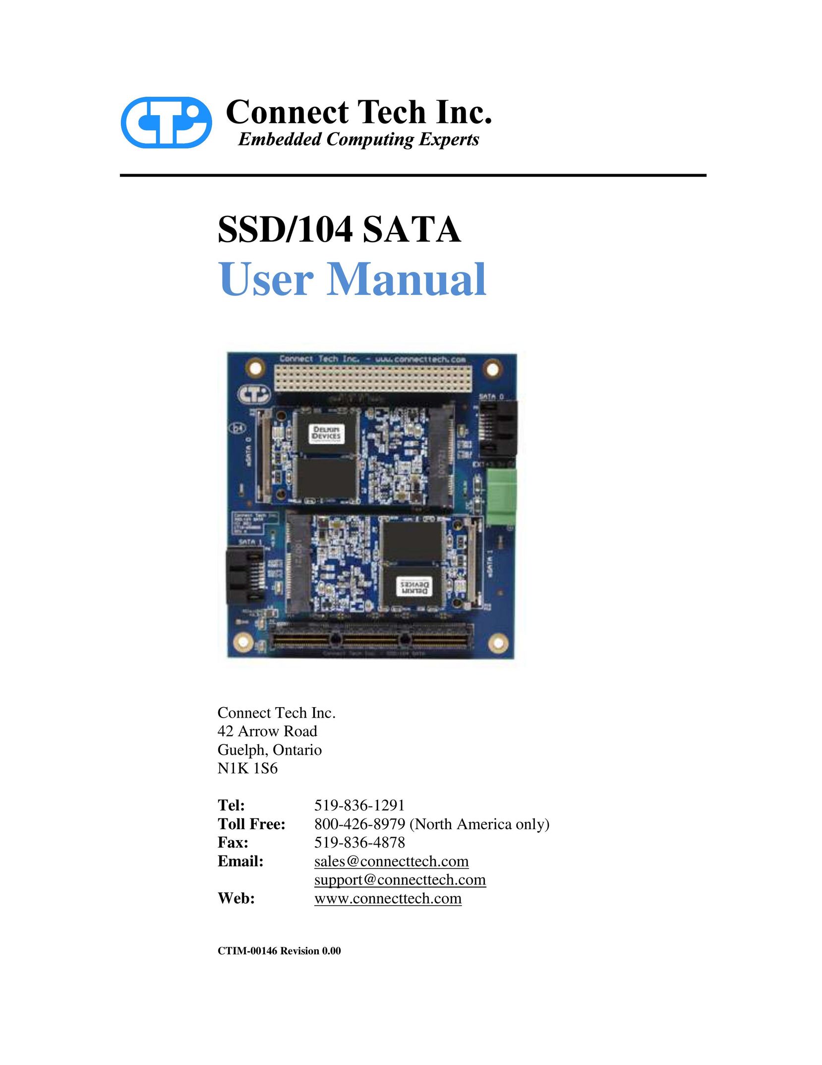 Connect Tech SSD/104 Computer Drive User Manual
