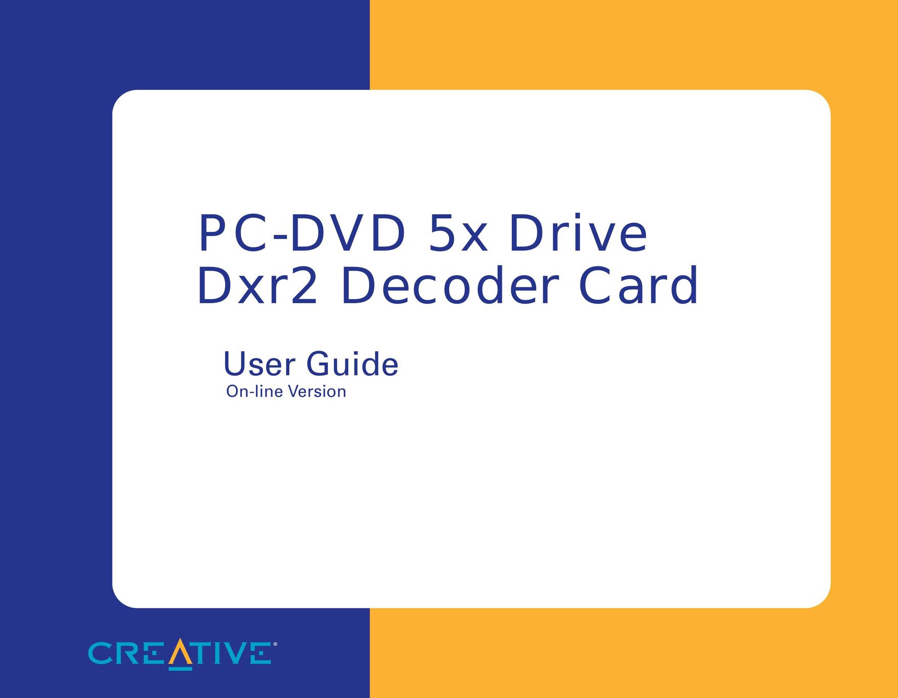 Creative Dxr2 Computer Drive User Manual