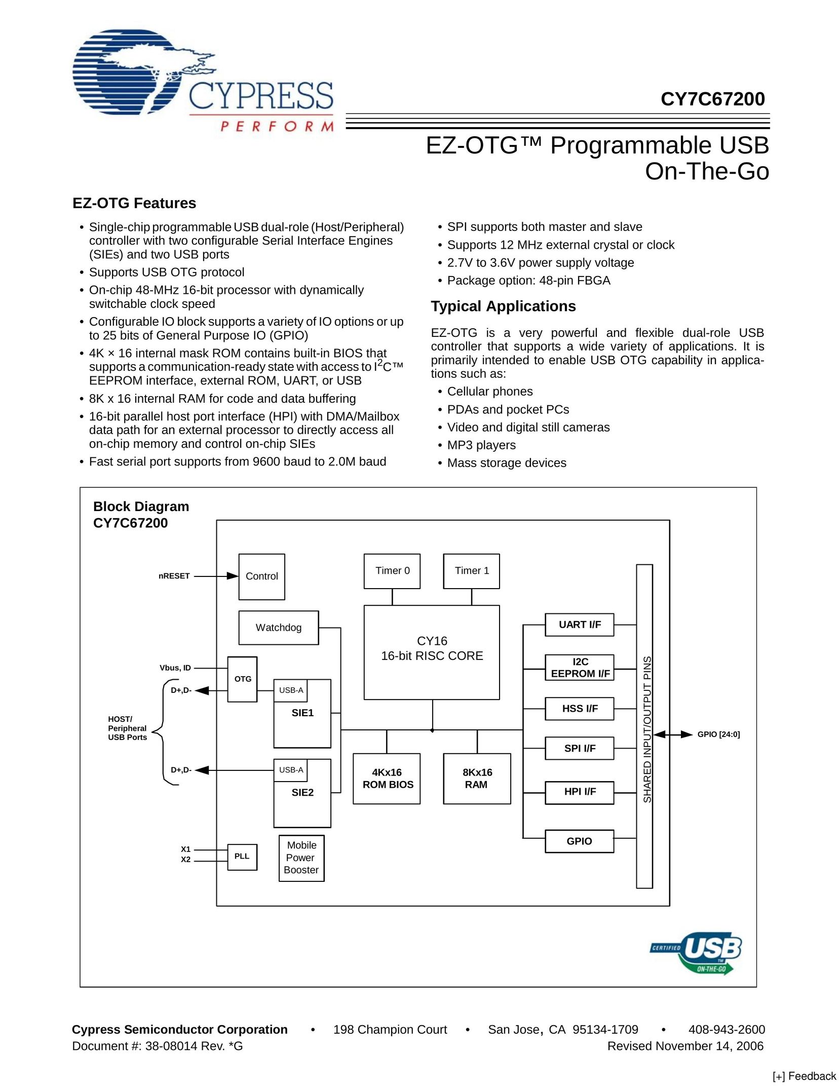 Cypress CY7C67200 Computer Drive User Manual