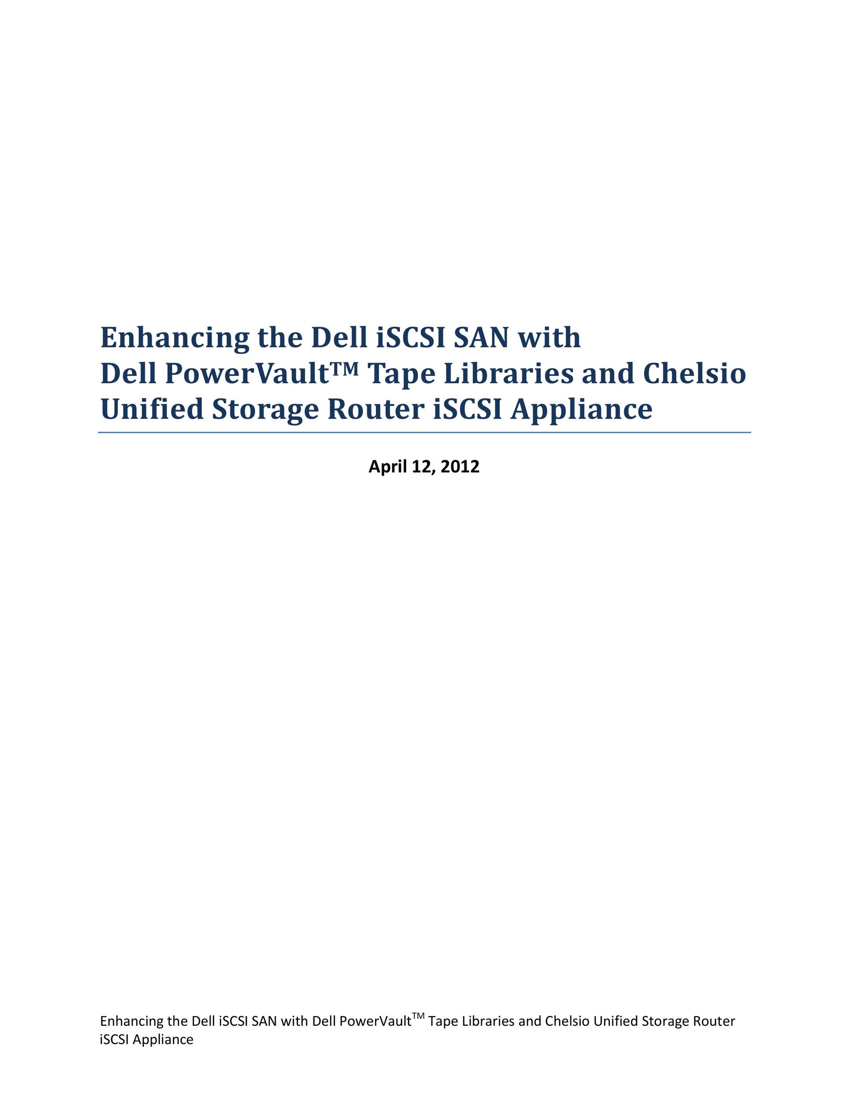 Dell Chelsio USR SAS-to-iSCSI Appliance Computer Drive User Manual