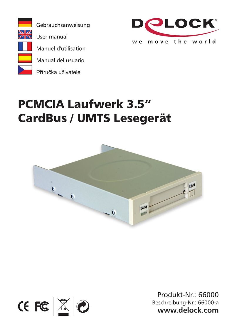 DeLOCK Delock PCMCIA Laufwerk 3.5" CardBus / umts Lesegerat Computer Drive User Manual