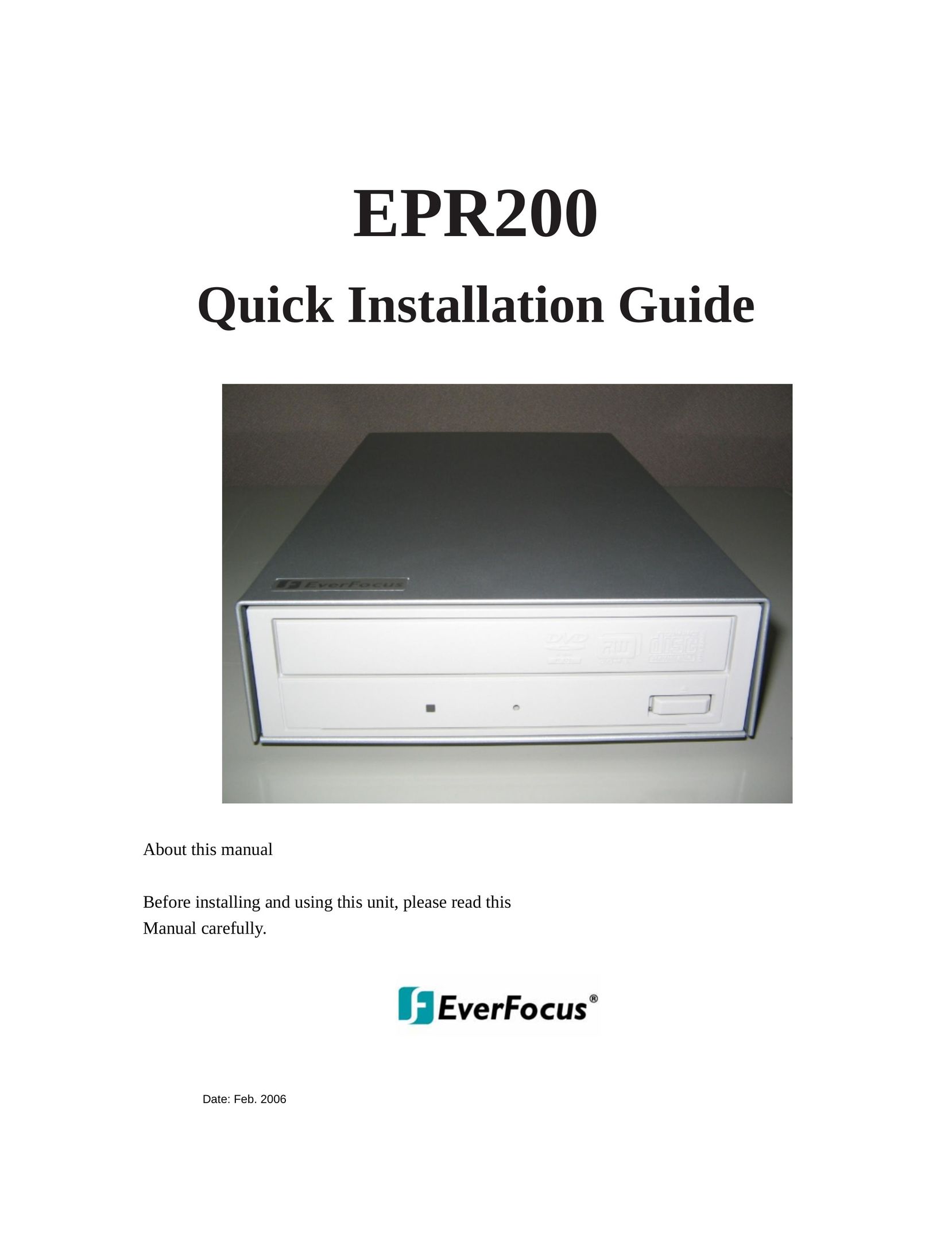 EverFocus EPR200 Computer Drive User Manual