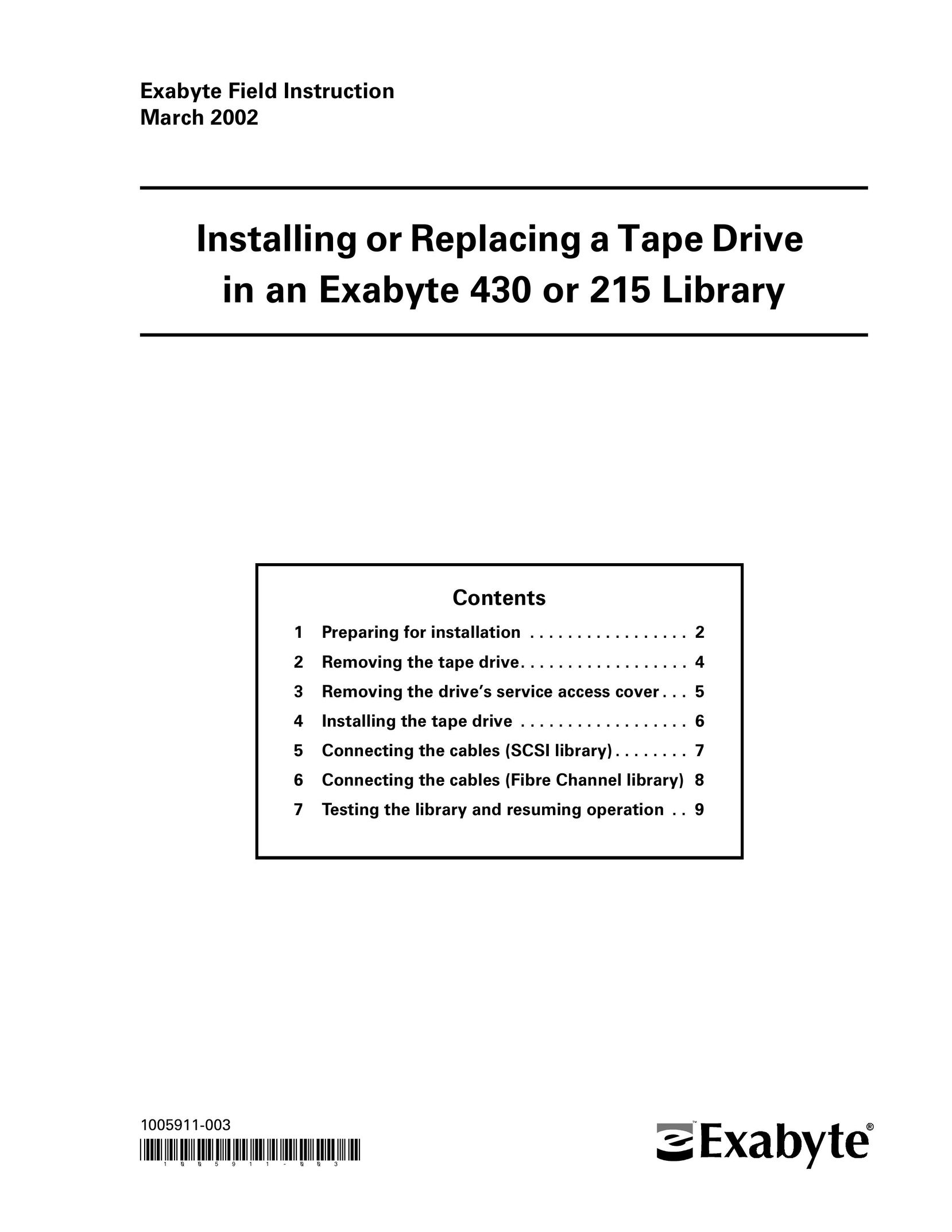 Exabyte 1005911-003 Computer Drive User Manual