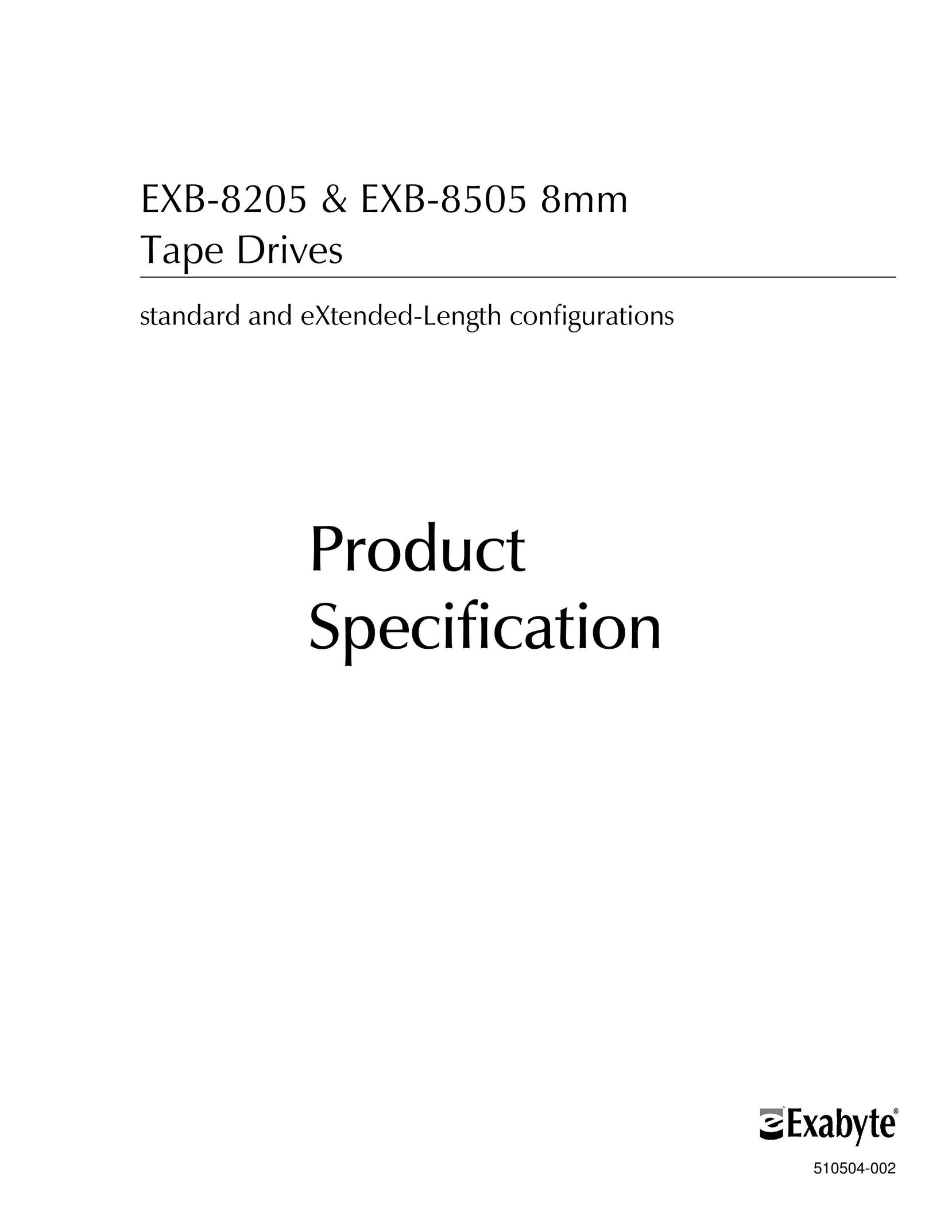 Exabyte EXB-8505 8mm Computer Drive User Manual