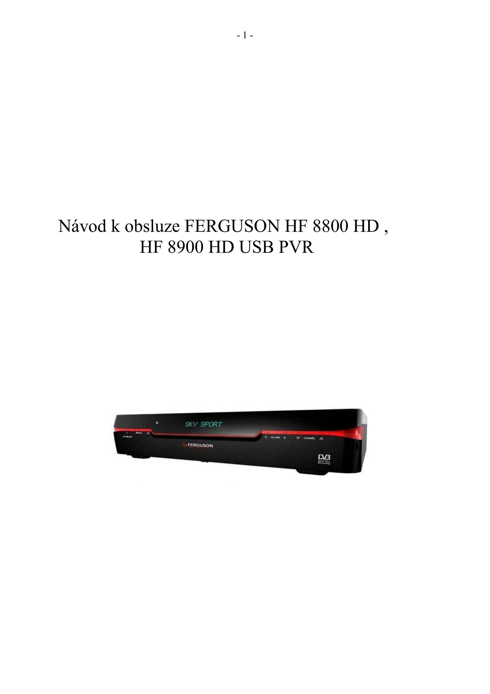 Ferguson HF 8800 HD Computer Drive User Manual